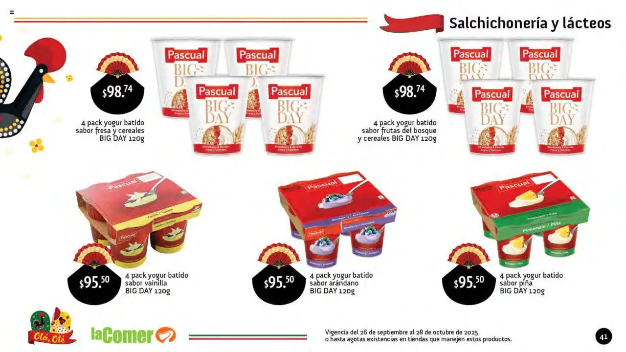 Nuevas ofertas de La Comer válidas en toda la República Mexicana desde el 26.09.2025. ¡Encuentra las mejores ofertas en La Comer folleto Olá, Olé! | Página: 41 | Productos: Fresa, Piña, Cereales, Yogur