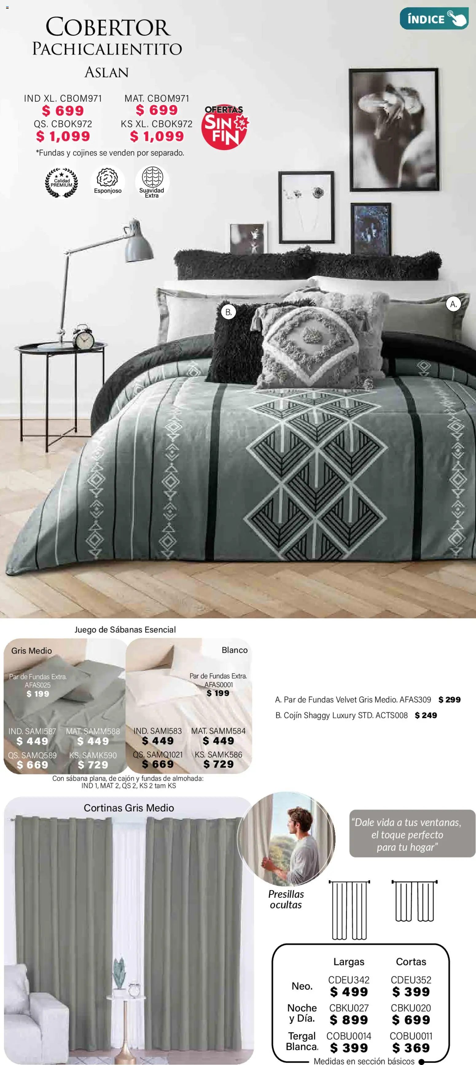 Nuevas ofertas de Colchas Concord válidas en toda la República Mexicana desde el 01.11.2025. ¡Encuentra las mejores ofertas en Colchas Concord Buen Fin! | Página: 280 | Productos: Cobertor, Almohada, Sabanas, Cortinas