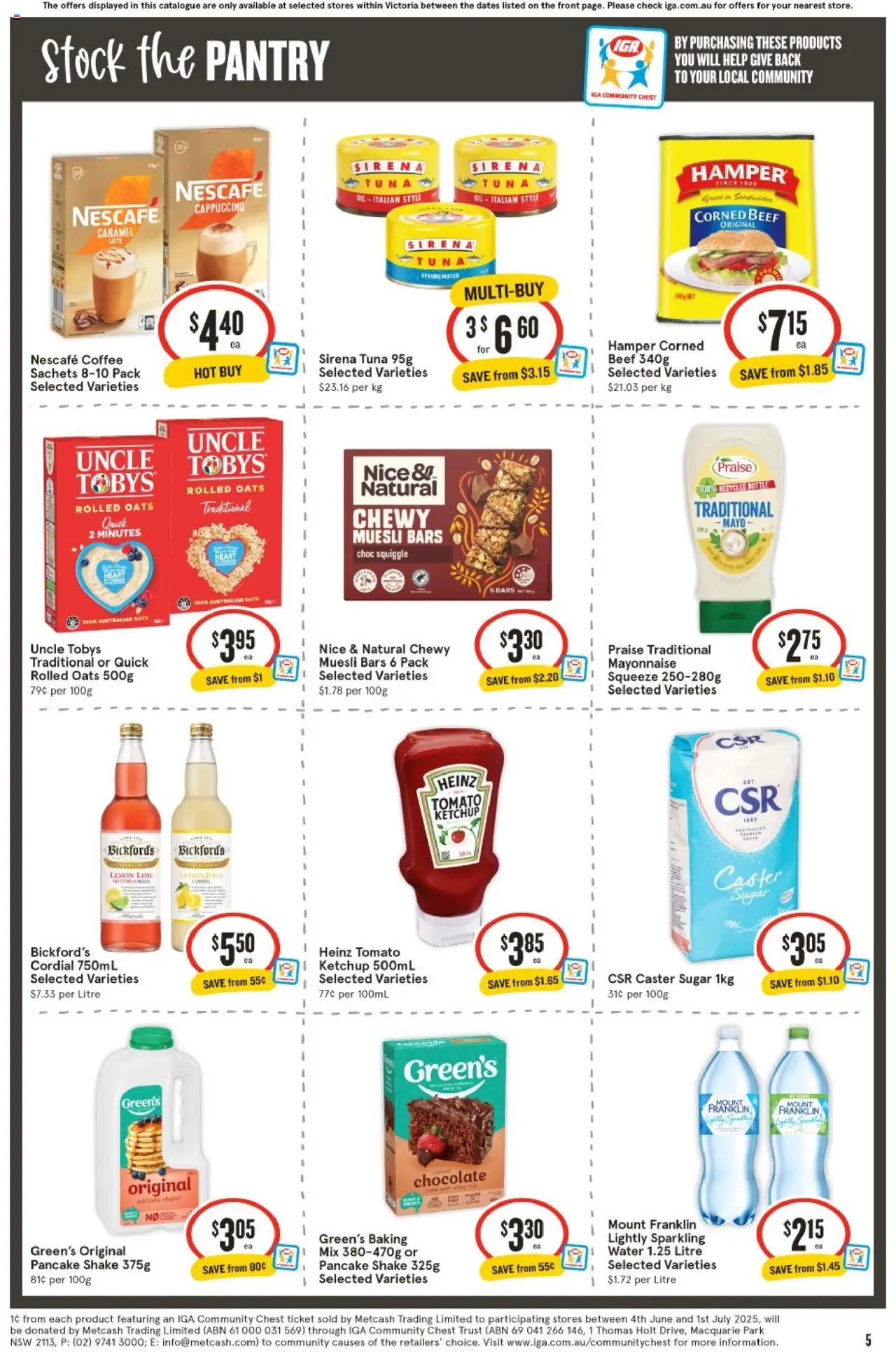 IGA catalogue - valid from 18.06.2025 | Page: 4 | Products: Oil, Chocolate, Oats, Sugar
