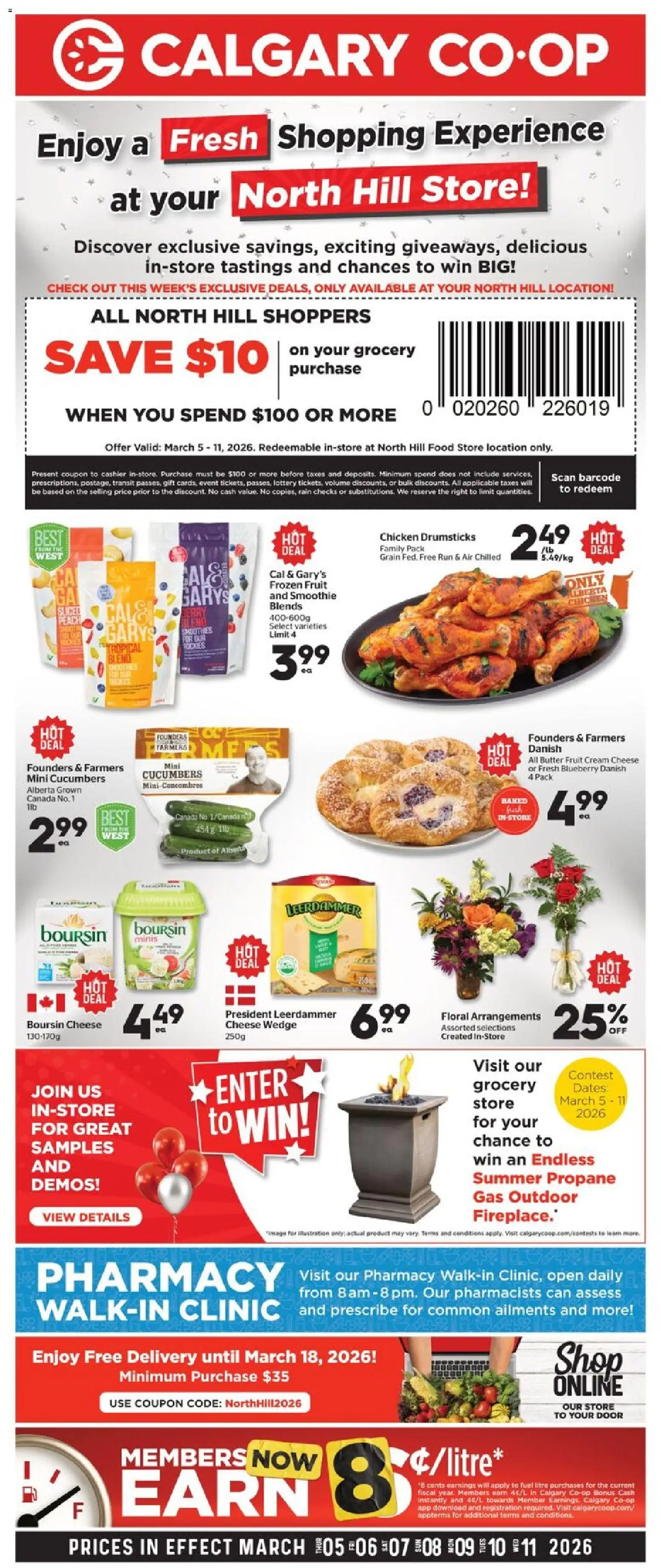 Calgary Co-op flyer valid from 05.03.2026 | Page: 1 | Products: Cucumbers, Butter, Cheese, Chicken