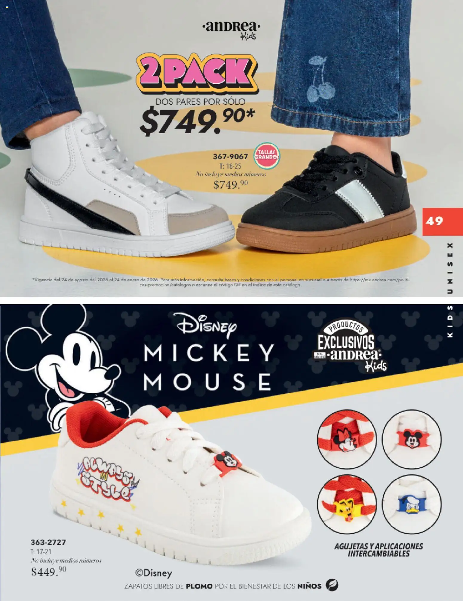 Nuevas ofertas de Andrea válidas en toda la República Mexicana desde el 26.11.2025. ¡Encuentra las mejores ofertas en Andrea catálogo Infantil Kids! | Página: 48 | Productos: Zapatos, Mouse