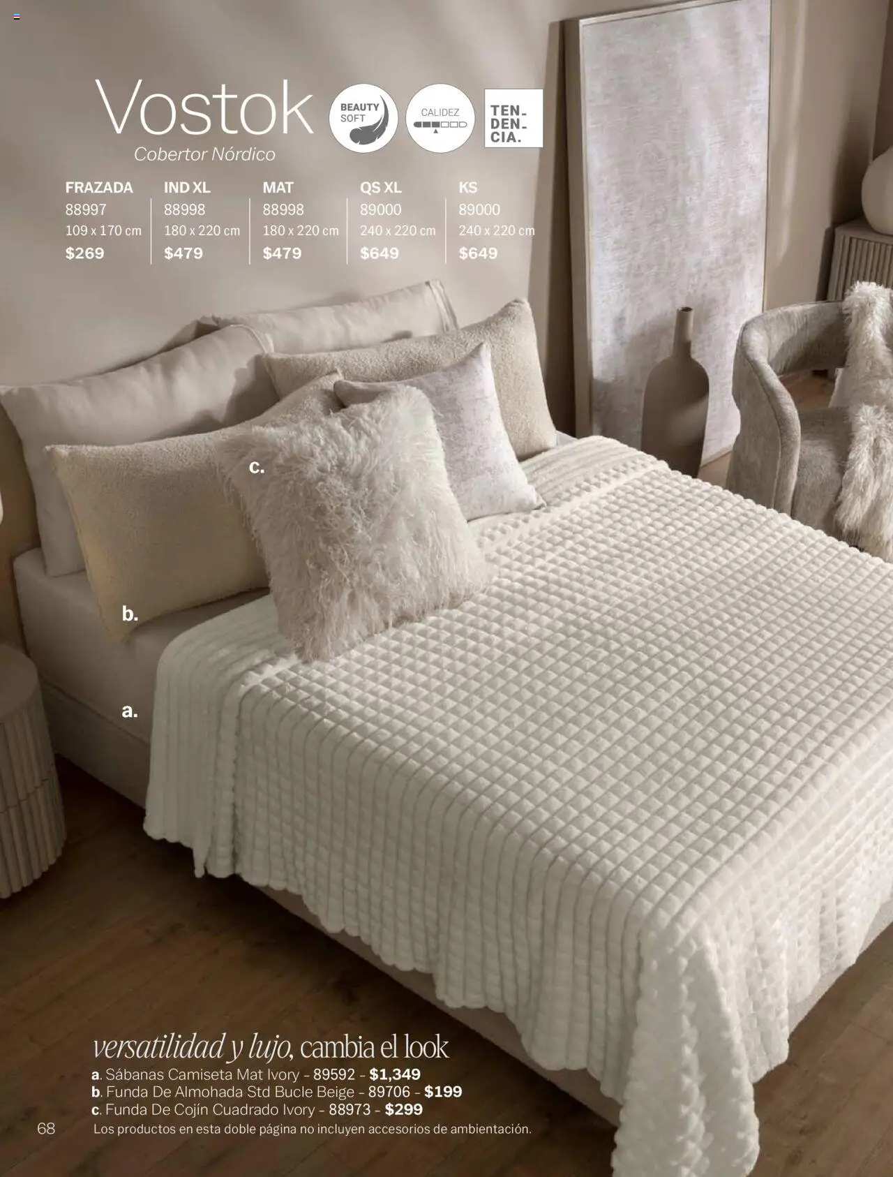 Nuevas ofertas de Vianney válidas en toda la República Mexicana desde el 15.08.2025. ¡Encuentra las mejores ofertas en Vianney - Catálogo Invierno! | Página: 70 | Productos: Cobertor, Funda de almohada, Almohada, Sabanas