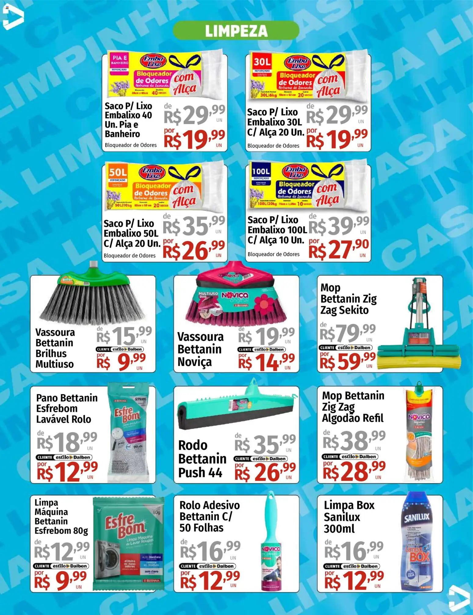 Supermercado Dalben Folheto - válido de 05.01.2026 | Página: 4 | Produtos: Mop, Cloro, Vassoura, Rodo