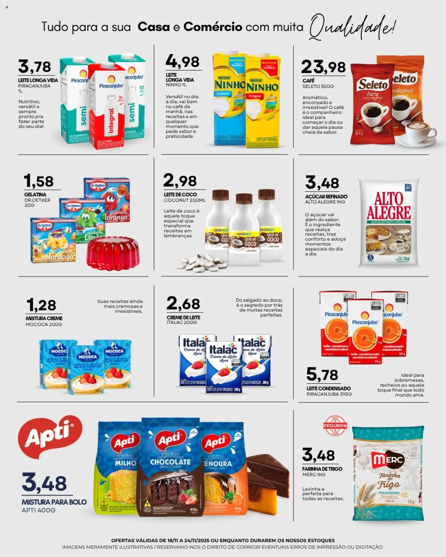 Mercadão Atacadista Folheto - válido de 18.11.2025 | Página: 8 | Produtos: Coco, Maracujá, Farinha de trigo, Creme