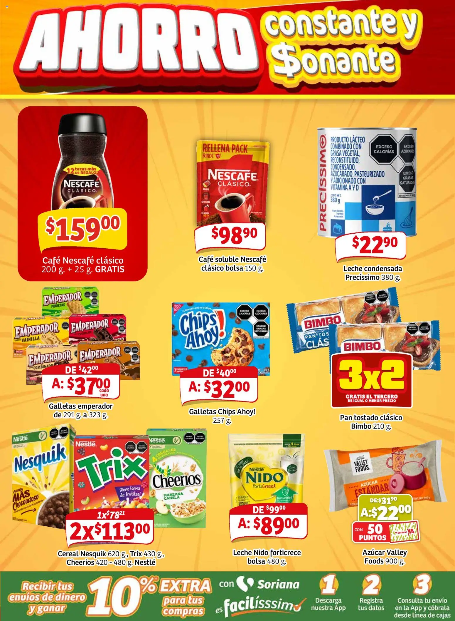 Nuevas ofertas de Soriana válidas en toda la República Mexicana desde el 26.02.2026. ¡Encuentra las mejores ofertas en Soriana - Pesito Valedor Mercado: Coah, Dur, NL, SLP, Tamps, Zac! | Página: 12 | Productos: Bolsa, Pan, Café, Galletas