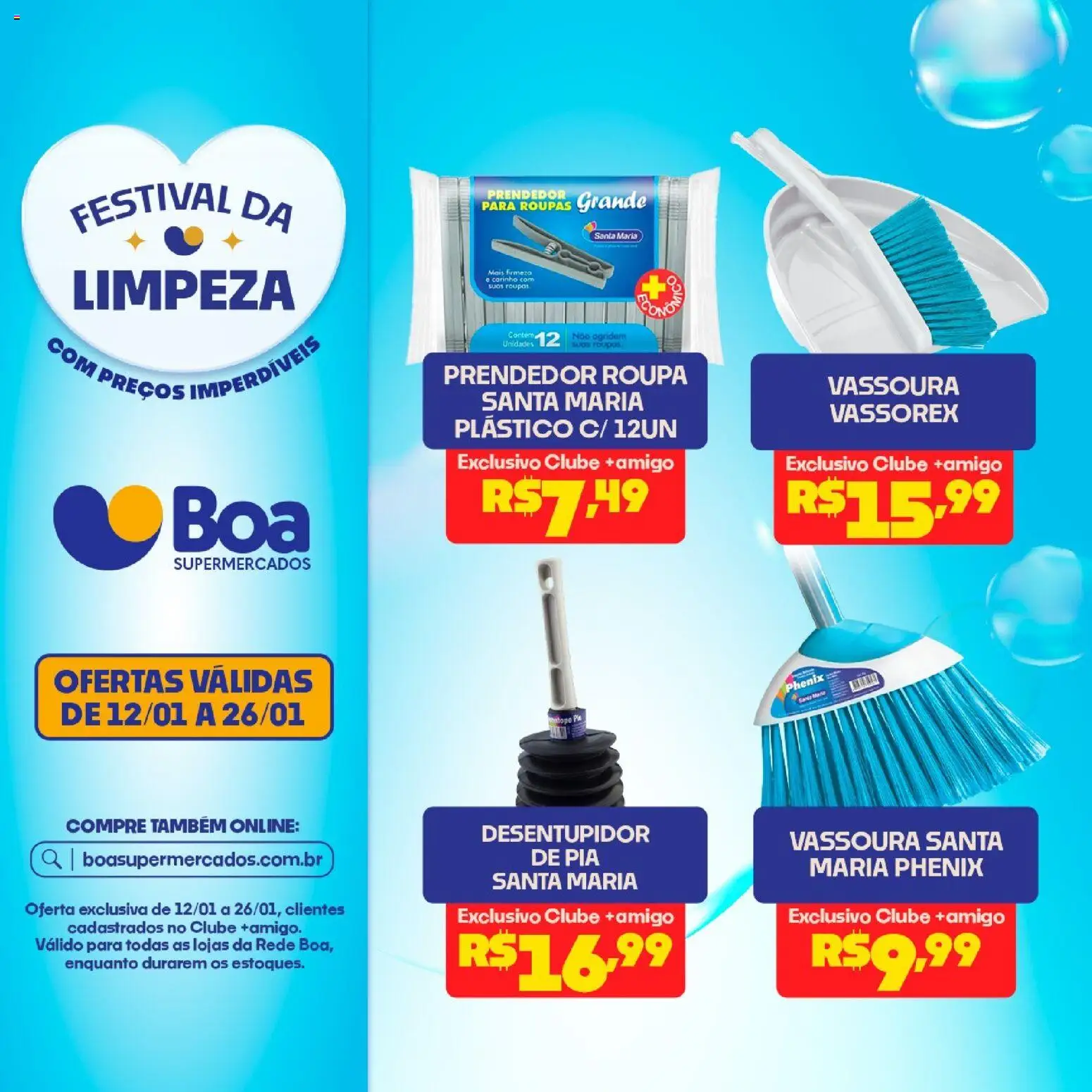 Boa Supermercados Folheto - válido de 12.01.2026 | Página: 12 | Produtos: Roupas, Pia, Vassoura