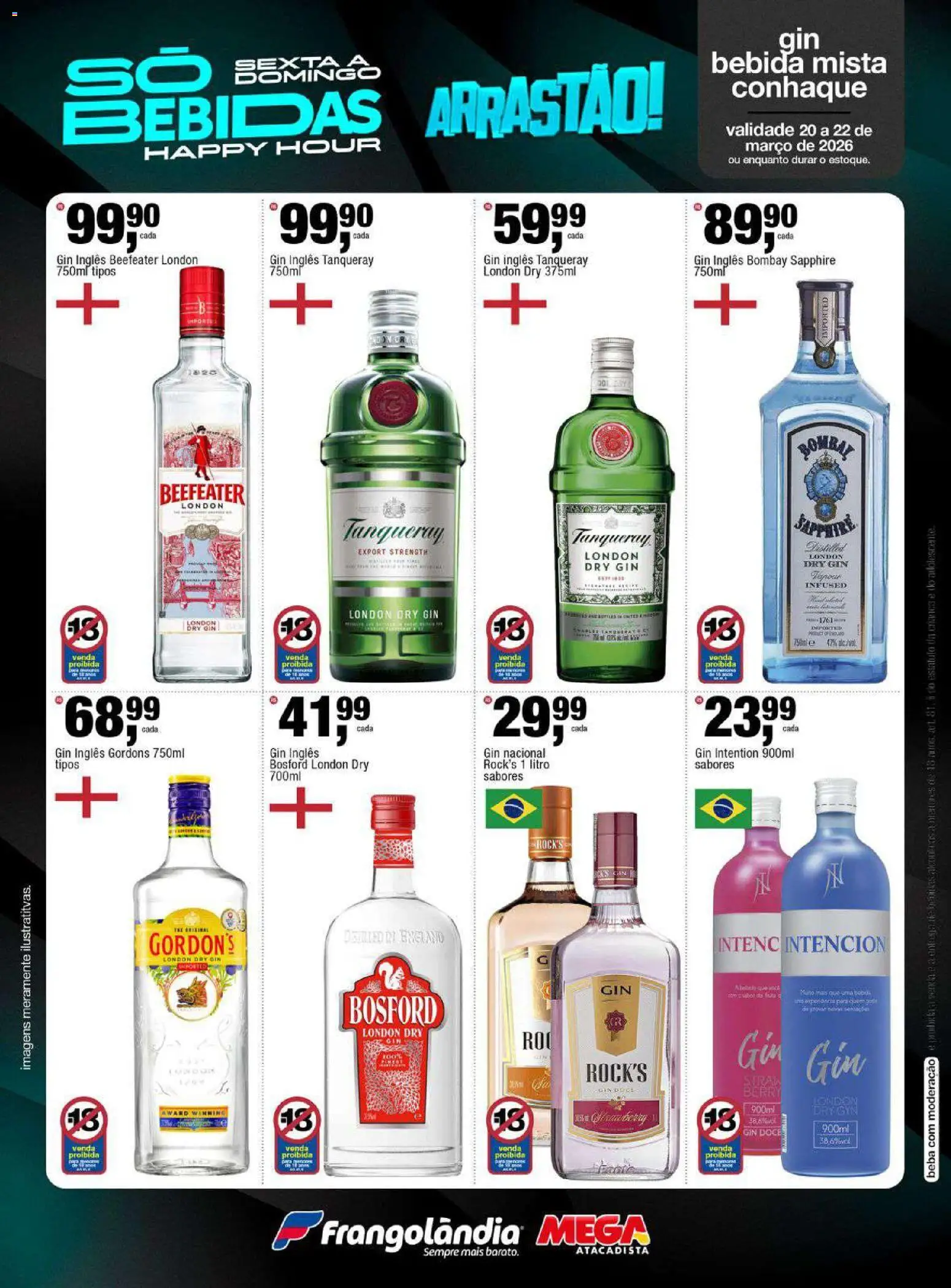 Frangolândia Folheto - válido de 20.03.2026 | Página: 4 | Produtos: Conhaque, Gin, Bebida