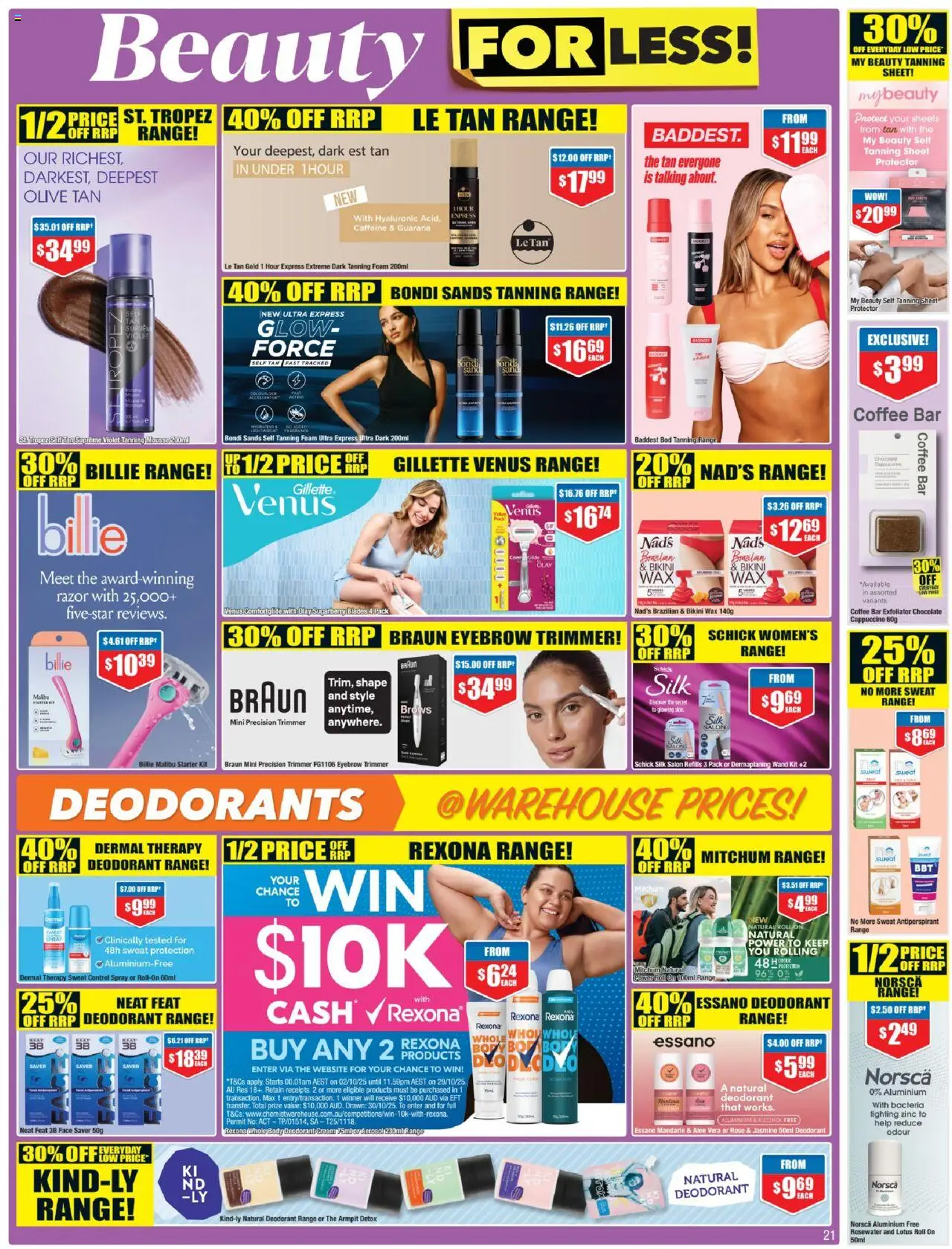 Chemist Warehouse catalogue - valid from 02.10.2025 | Page: 21 | Products: Fragrance, Antiperspirant, Exfoliator, Zinc