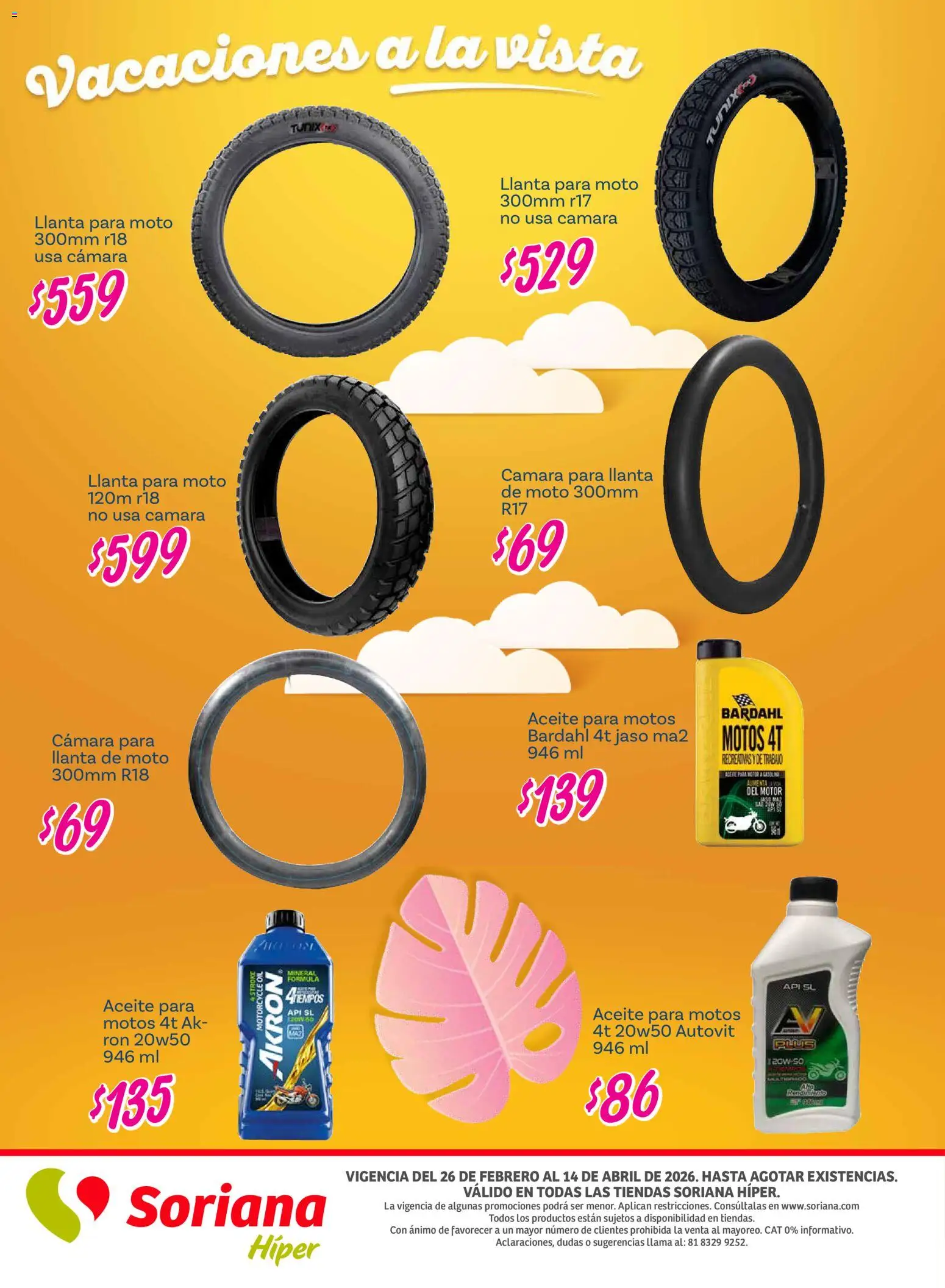 Nuevas ofertas de Soriana válidas en toda la República Mexicana desde el 26.02.2026. ¡Encuentra las mejores ofertas en Soriana - Vacaciones a la vista Híper Nacional! | Página: 29 | Productos: Aceite, Cámara