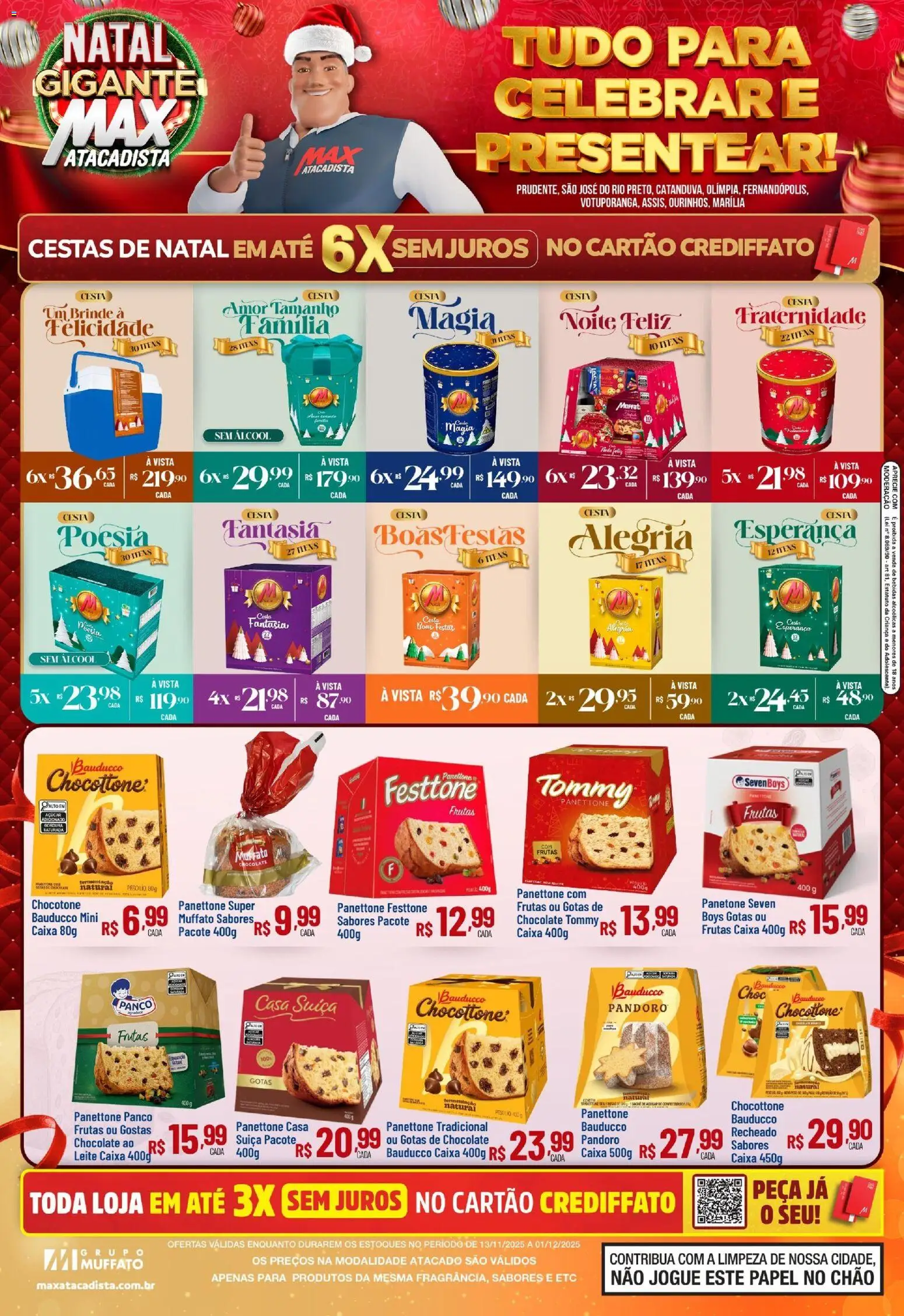 Max Atacadista Folheto - válido de 13.11.2025 | Página: 1 | Produtos: Caixa, Fantasia, Cesta, Açúcar