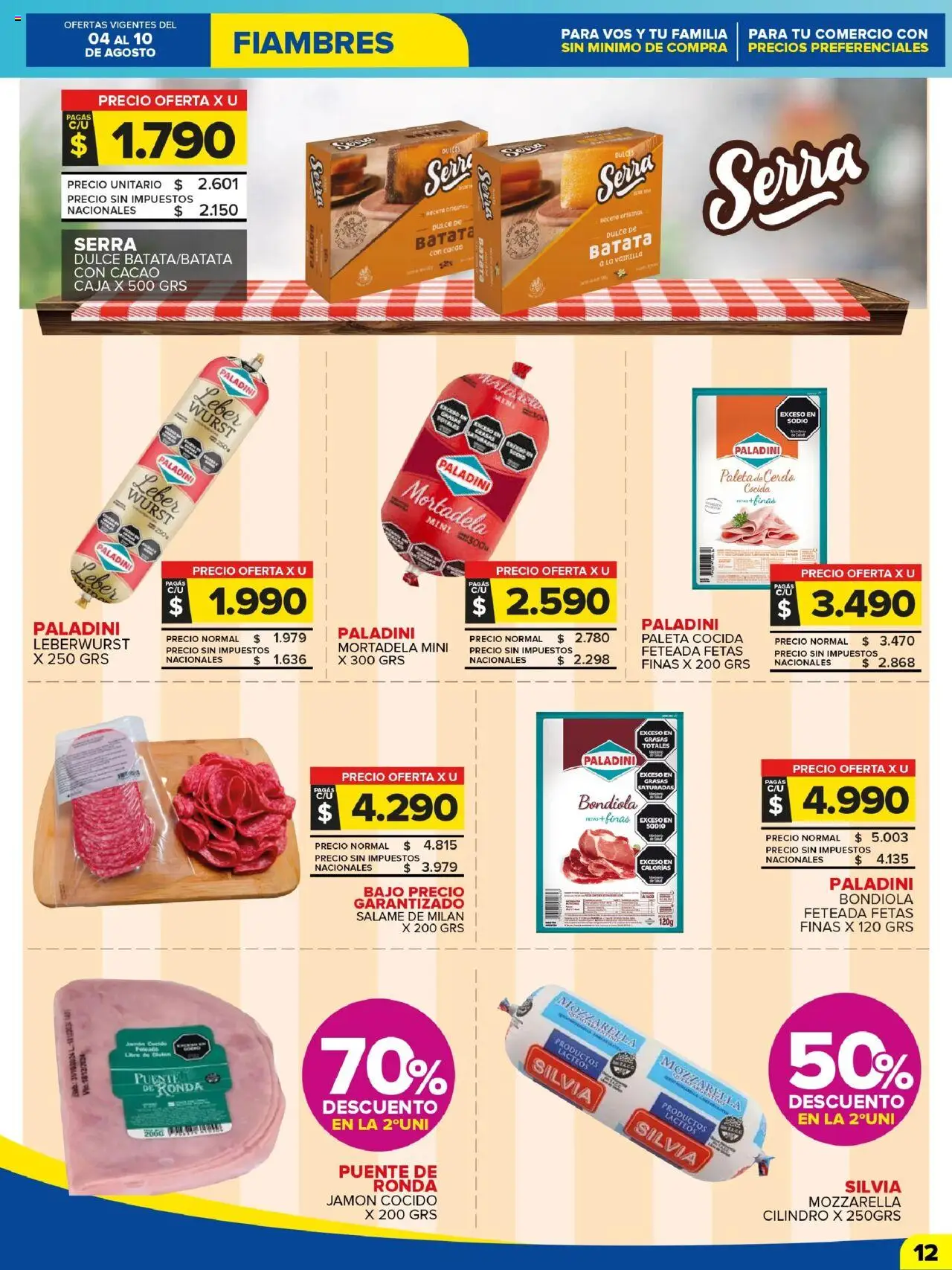 Carrefour Maxi catálogo │ válido desde el 04.08.2025 | Página: 12 | Productos: Caja, Jamón cocido, Salame, Cerdo