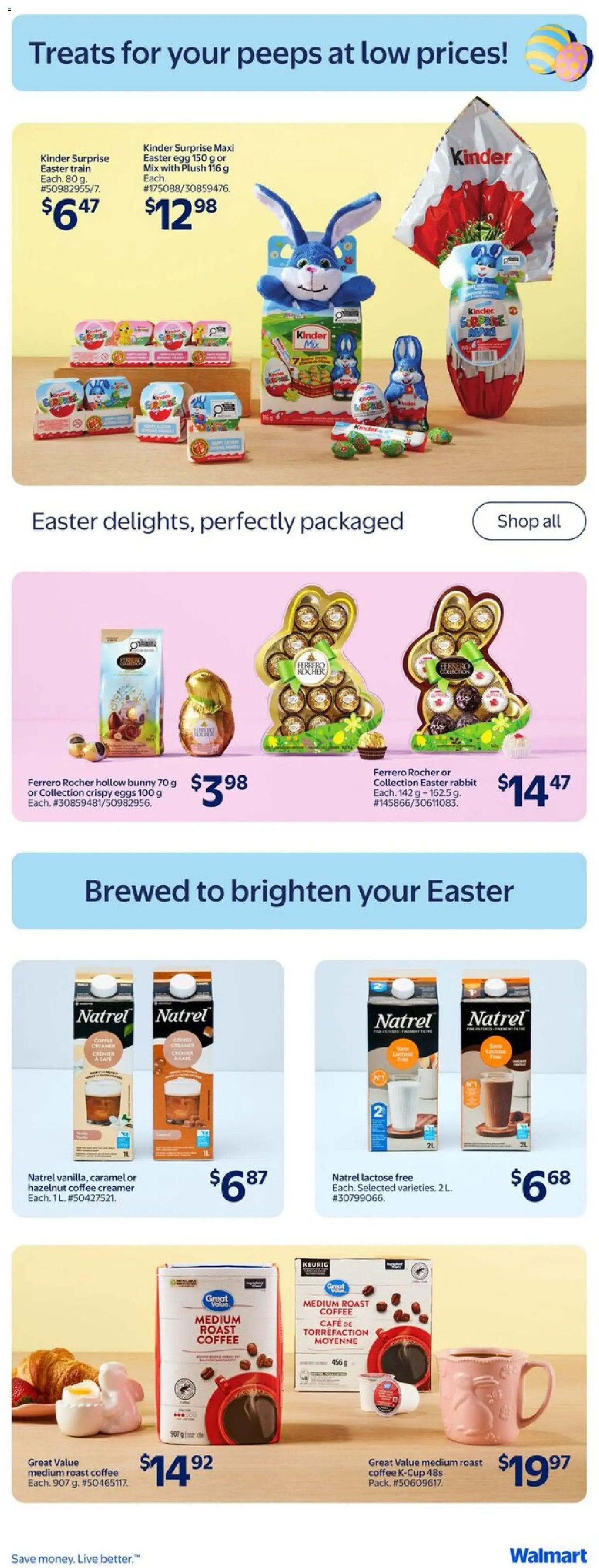 Walmart flyer valid from 26.03.2026 | Page: 9 | Products: Eggs, Coffee