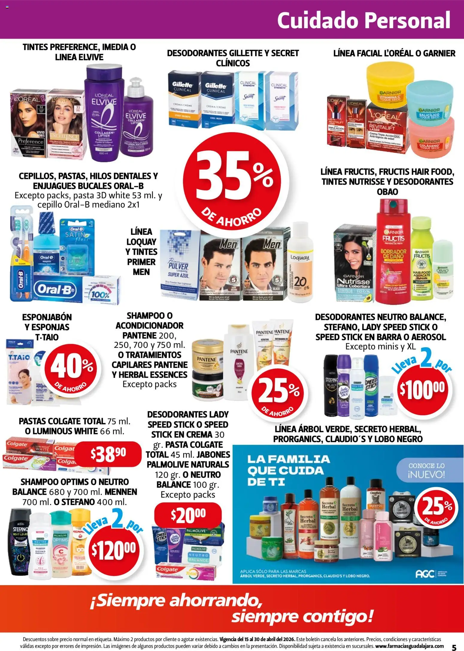 Nuevas ofertas de Farmacia Guadalajara válidas en toda la República Mexicana desde el 15.04.2026. ¡Encuentra las mejores ofertas en Farmacia Guadalajara catálogo! | Página: 5 | Productos: Aguacate, Pasta, Acondicionador, Sobre