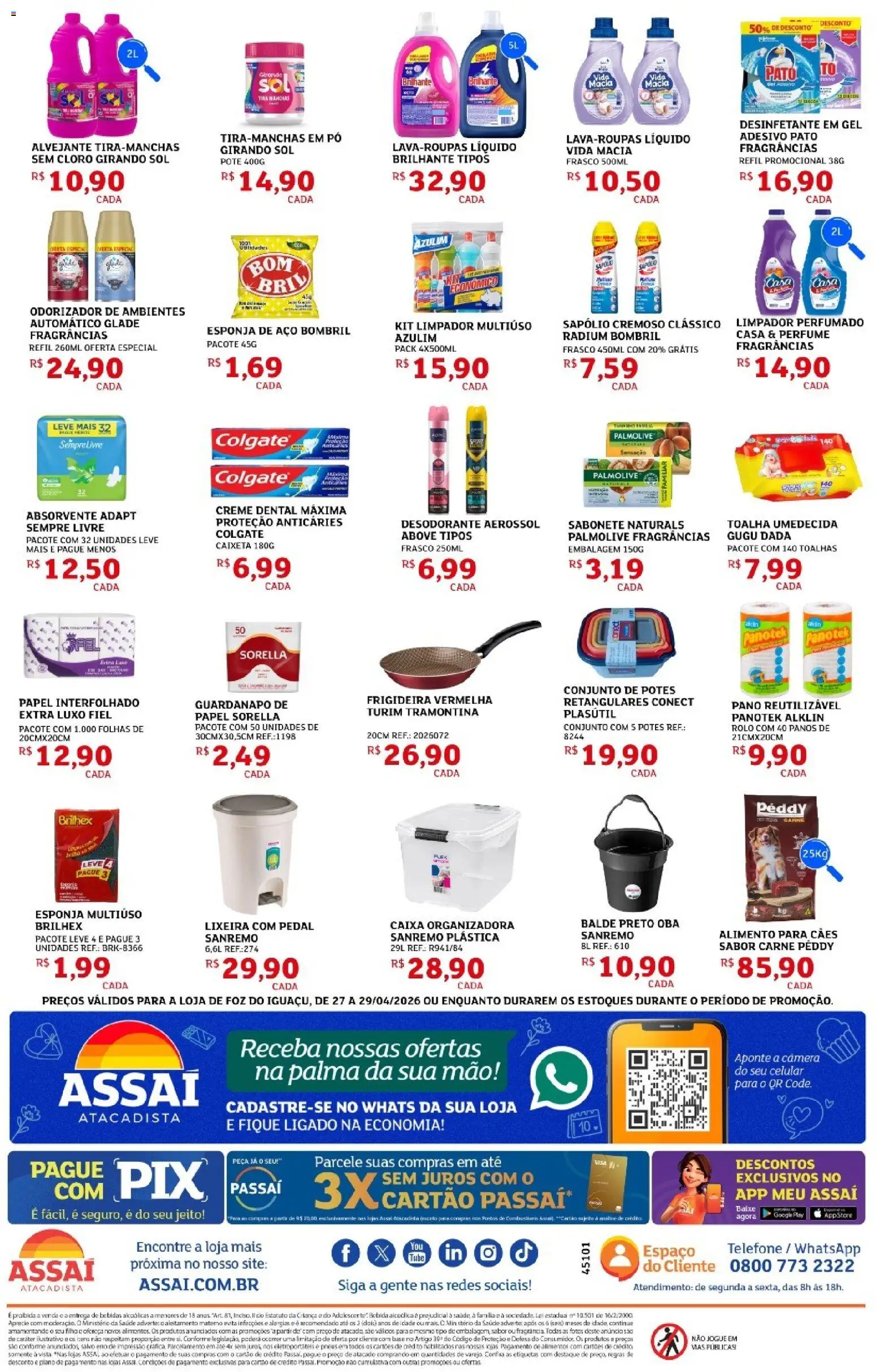 Assaí Atacadista Folheto - válido de 27.04.2026 | Página: 4 | Produtos: Limpador multiuso, Desodorante, Creme, Bebida