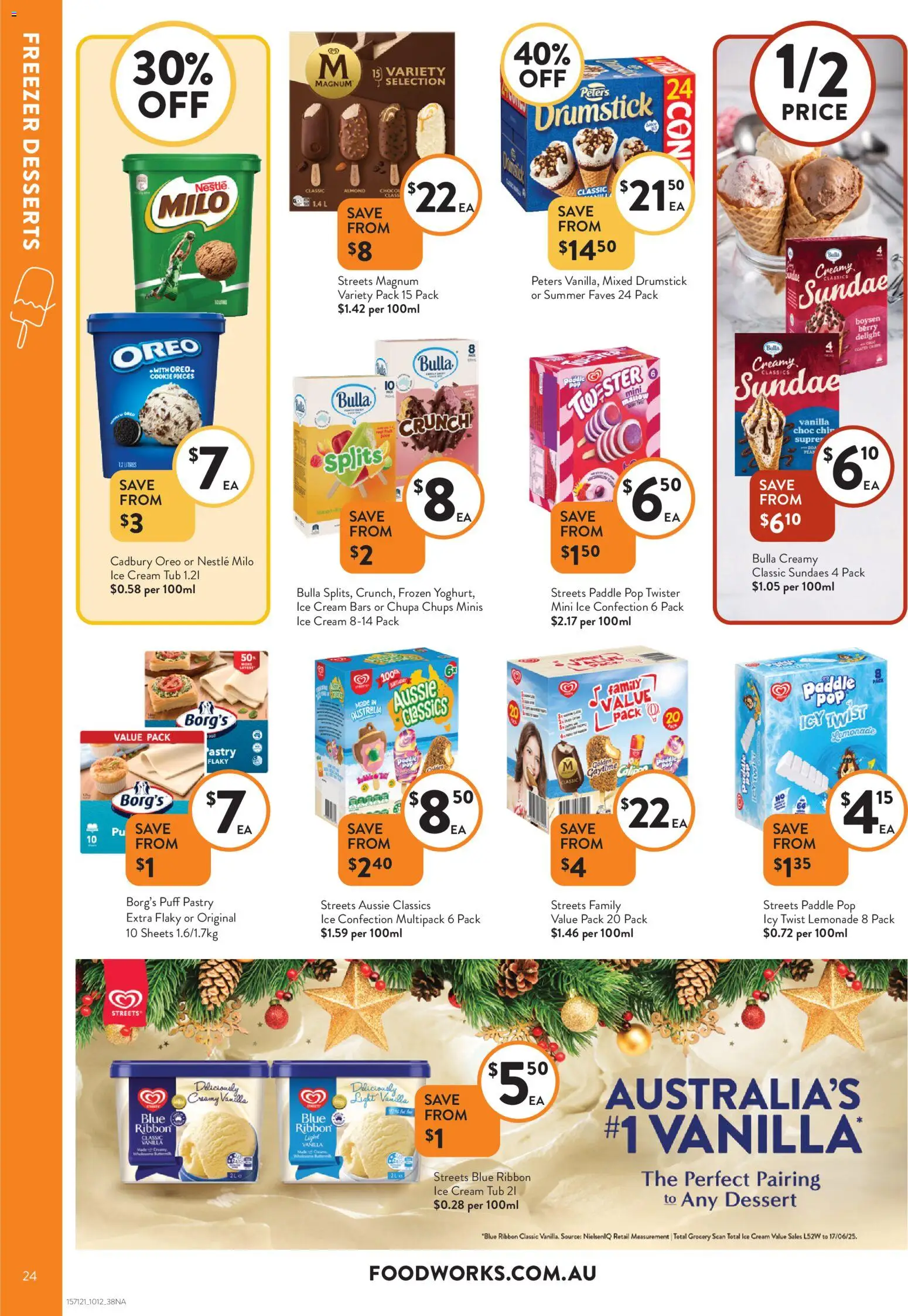Foodworks catalogue - valid from 10.12.2025 | Page: 24 | Products: Light, Pastry, Ice cream, Freezer
