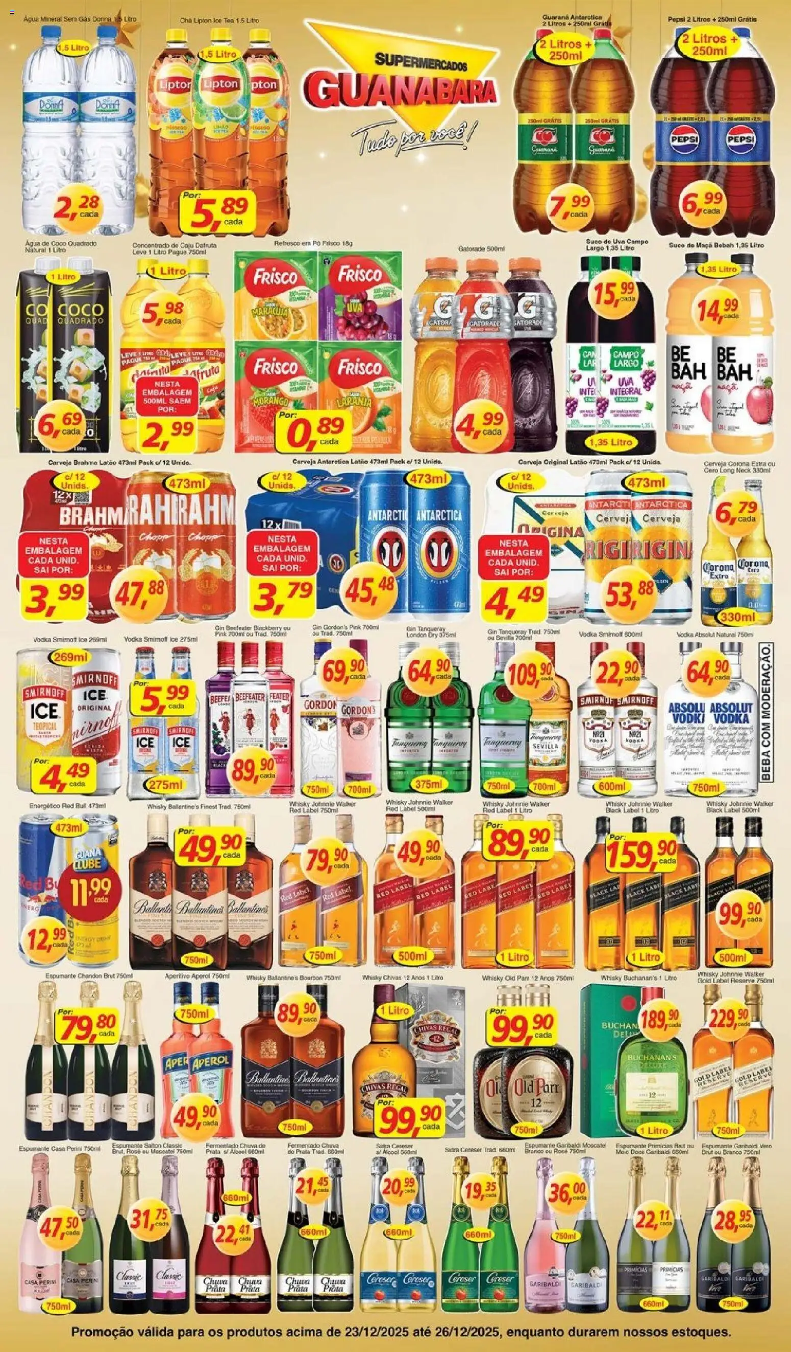 Supermercados Guanabara Folheto - válido de 23.12.2025 | Página: 6 | Produtos: Água de coco, Gatorade, Whisky, Cerveja