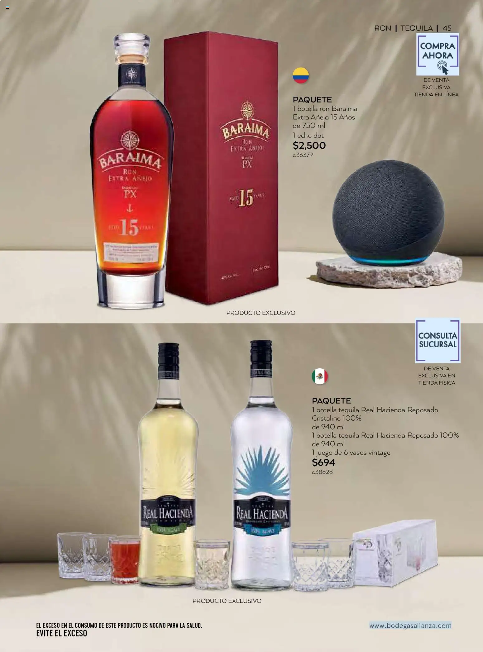 Nuevas ofertas de Bodegas Alianza válidas en toda la República Mexicana desde el 01.01.2026. ¡Encuentra las mejores ofertas en Bodegas Alianza catálogo! | Página: 47 | Productos: Tequila, Juego, Botella, Vasos