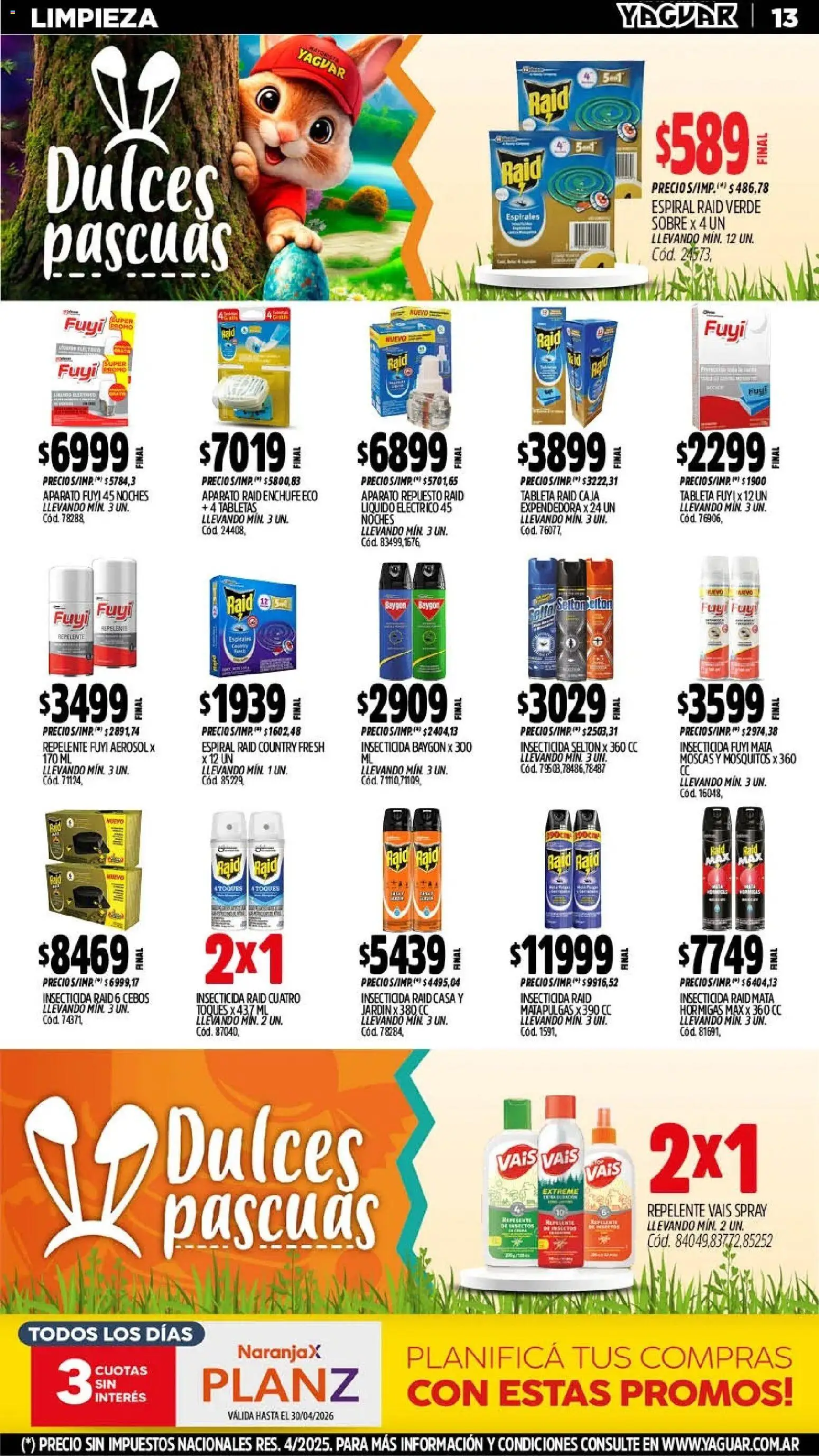Yaguar catálogo │ válido desde el 30.03.2026 | Página: 14 | Productos: Tableta, Repelente, Insecticida, Sobre