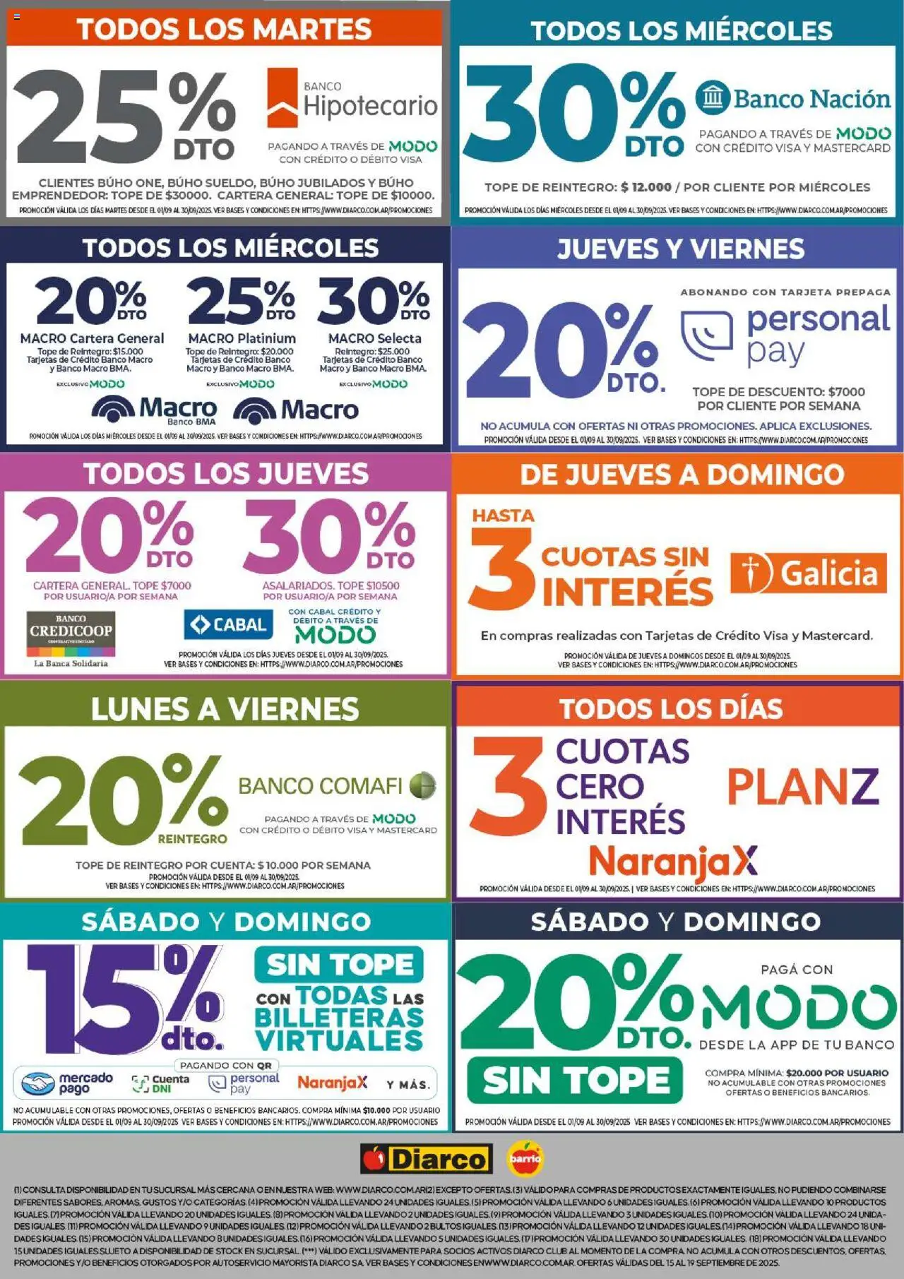 Diarco - Ofertas Diarco Barrio │ válido desde el 15.09.2025 | Página: 11 | Productos: Cartera, Banco, General