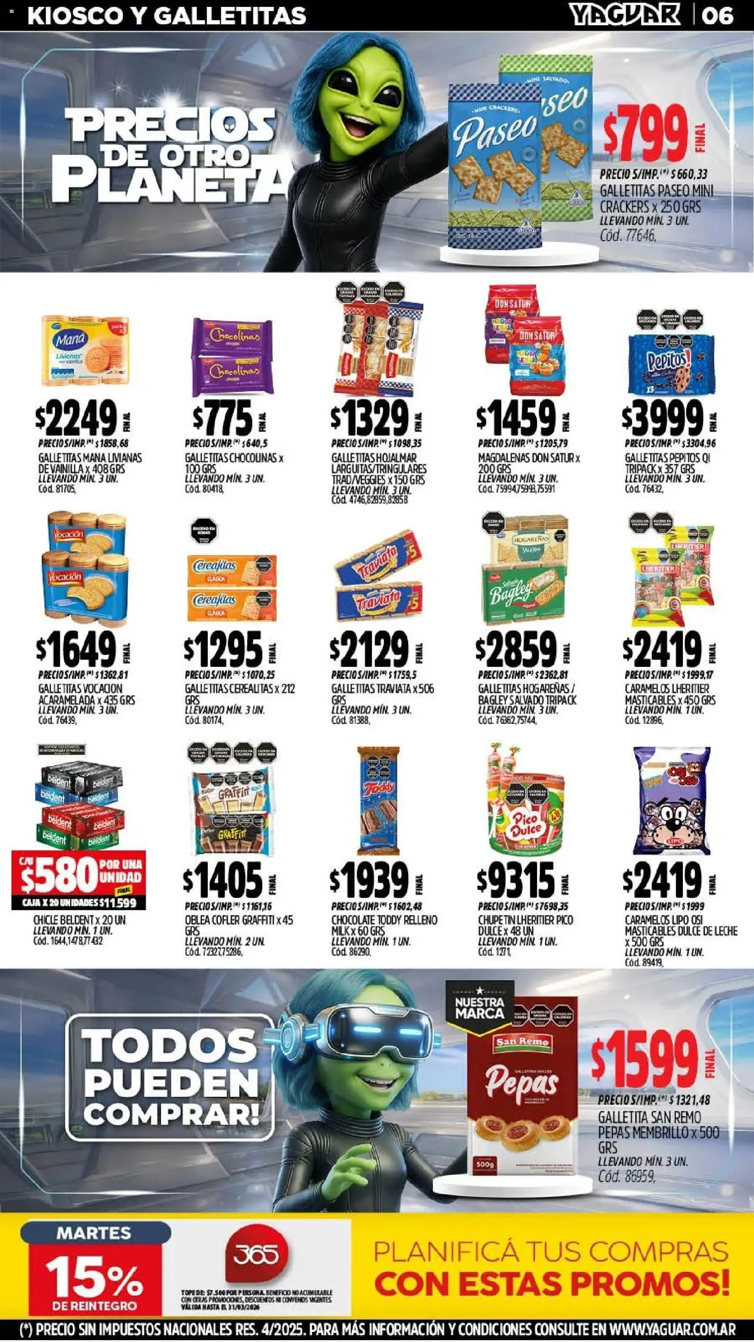 Yaguar - Oferta Semanal Salta │ válido desde el 11.03.2026 | Página: 8 | Productos: Caja, Dulce de leche, Leche, Chicle