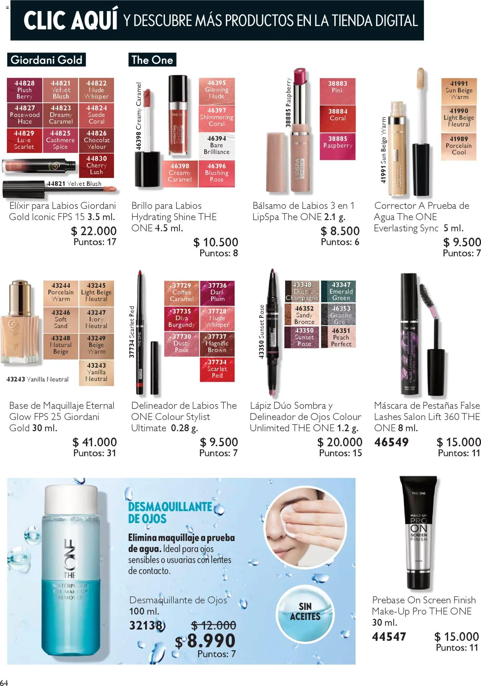 Oriflame catálogo │ válido desde el 06.12.2025 | Página: 64 | Productos: Desmaquillante, Agua, Delineador de ojos, Corrector