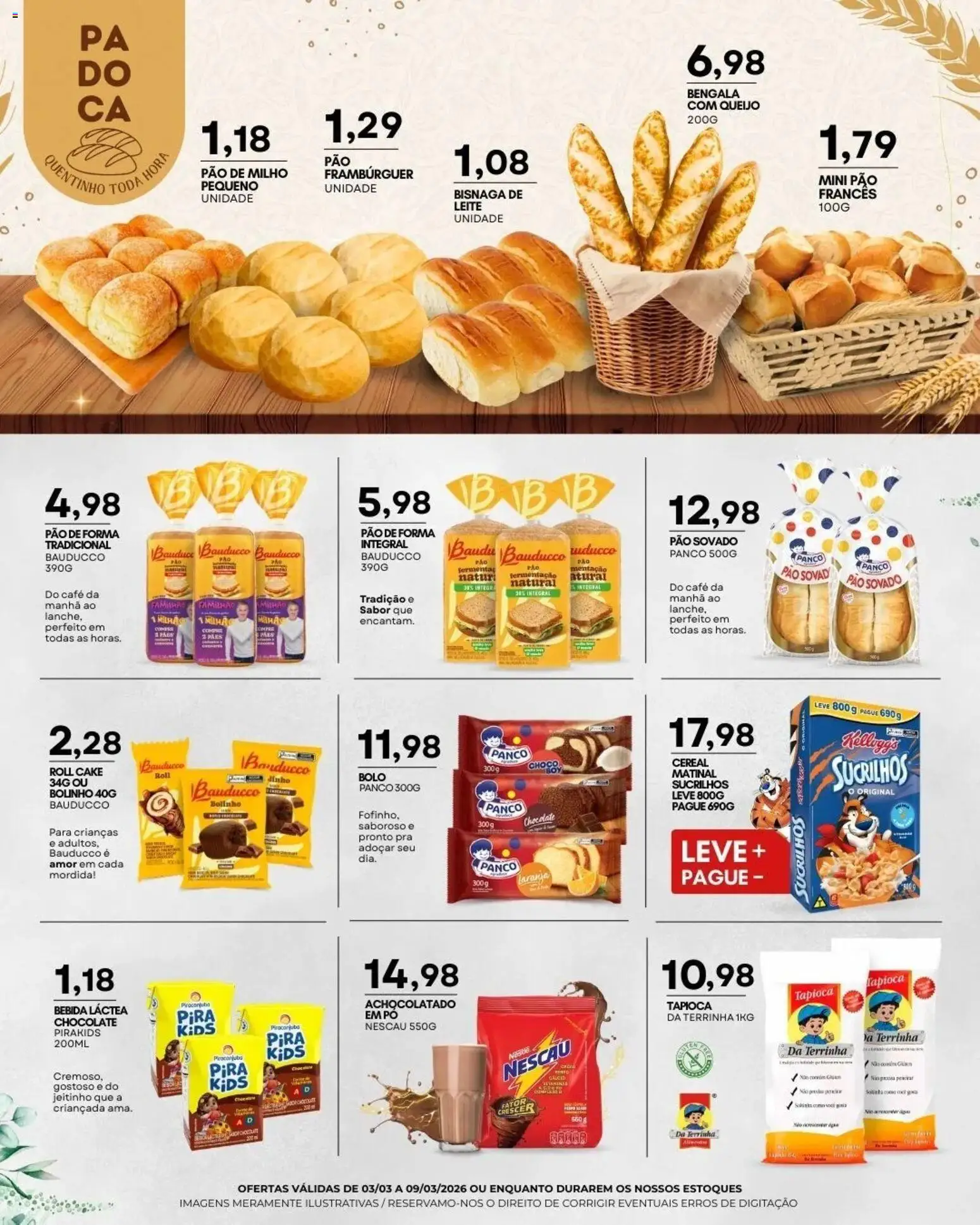 Mercadão Atacadista Folheto - válido de 03.03.2026 | Página: 7 | Produtos: Pó, Achocolatado, Queijo, Pão