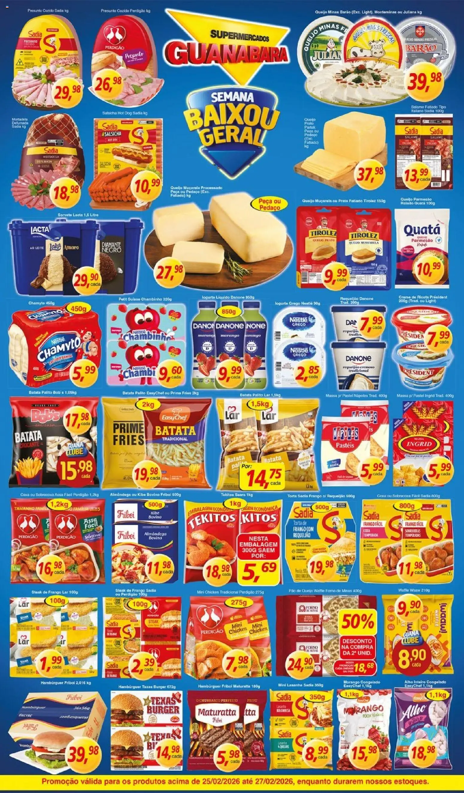 Supermercados Guanabara Folheto - válido de 25.02.2026 | Página: 8 | Produtos: Salsicha, Salame, Parmesão, Pão de queijo