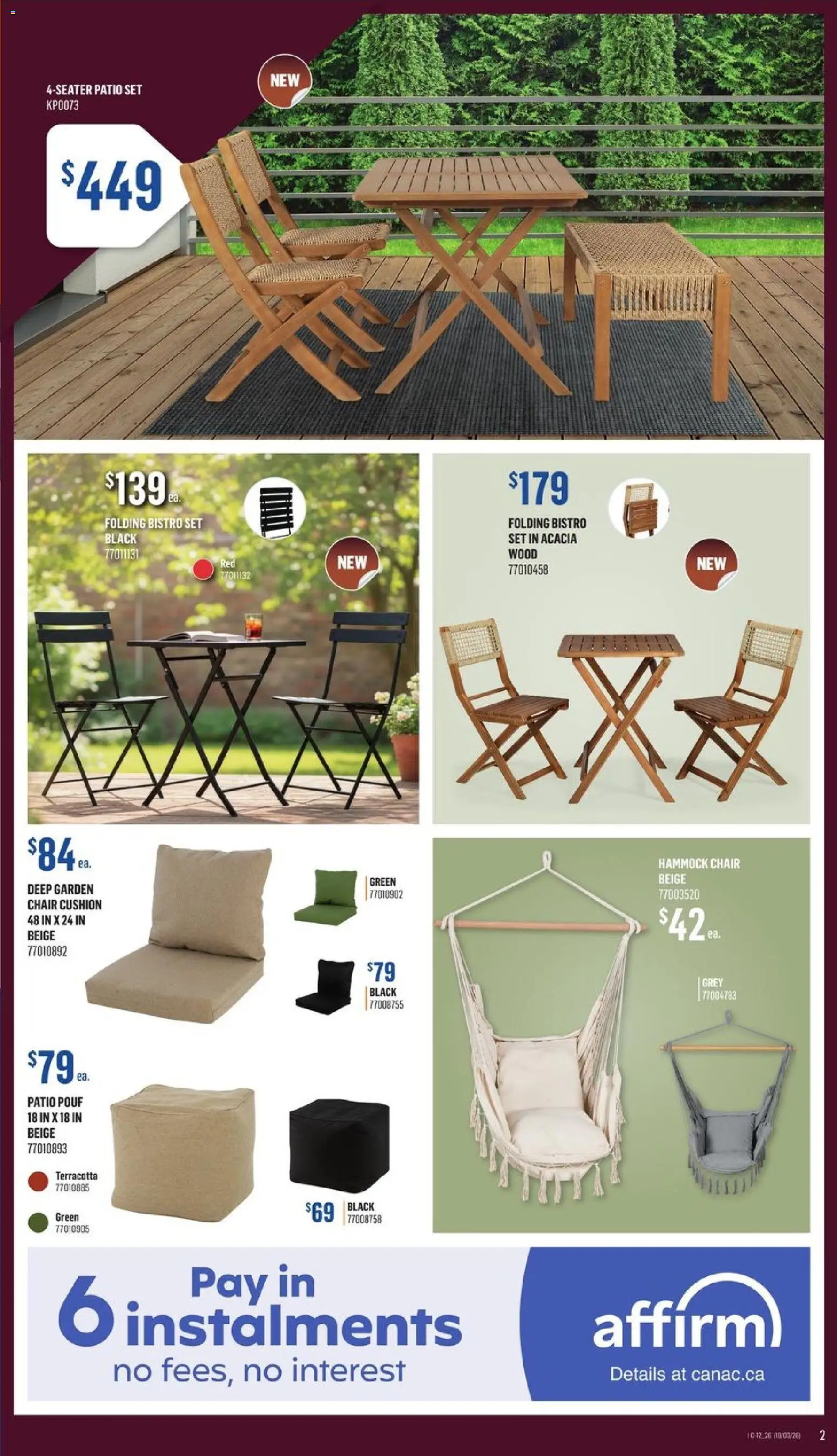 Canac flyer valid from 19.03.2026 | Page: 2 | Products: Chair