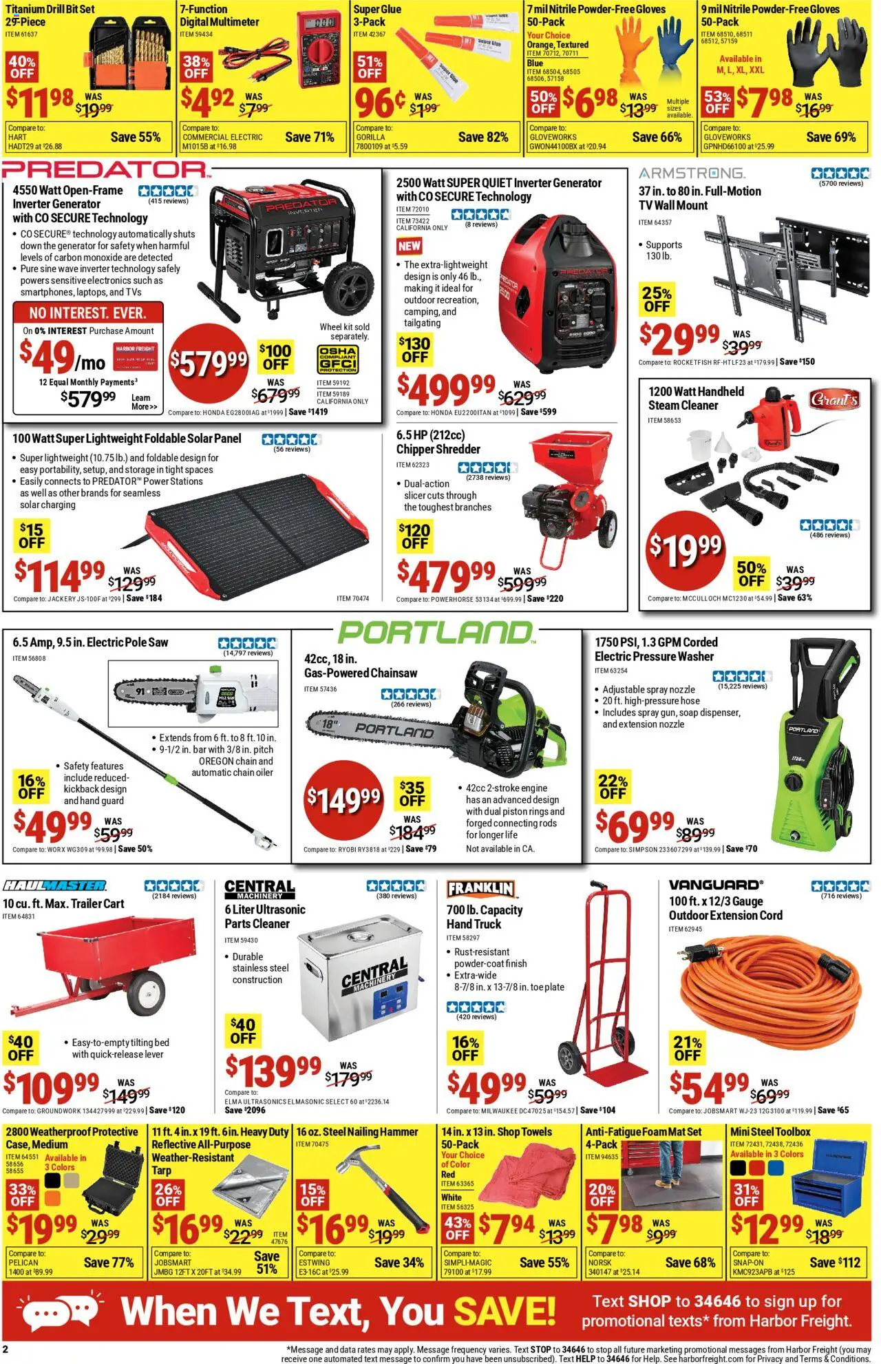 Harbor Freight Weekly Ad - valid from 06.10.2025 | Page: 2 | Products: Bed, Saw, Washer, Slicer
