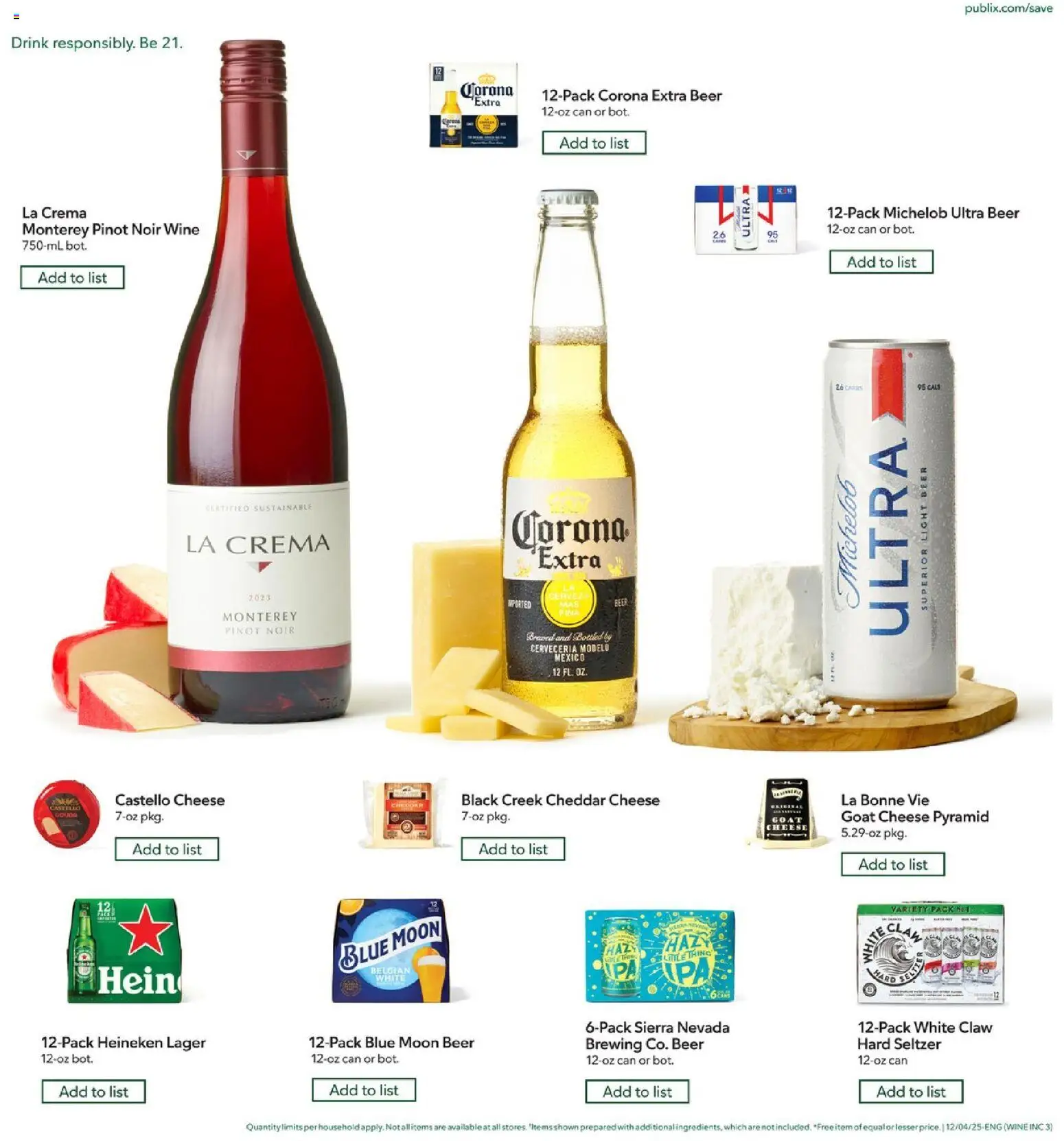 Publix Wine & Spirits - valid from 10.12.2025 | Page: 3 | Products: Cheese, Wine, Beer