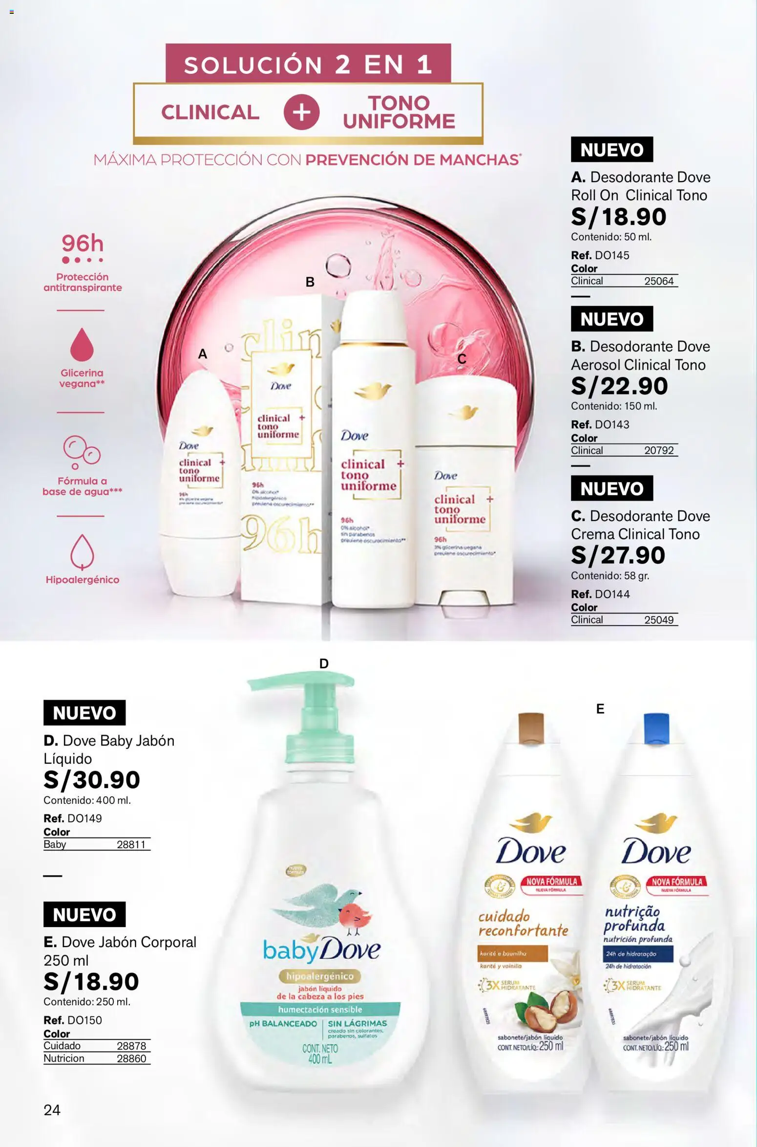 Catálogo Leonisa válido desde 26.12.2025 | Página: 24 | Productos: Jabón, Desodorante, Antitranspirante, Crema