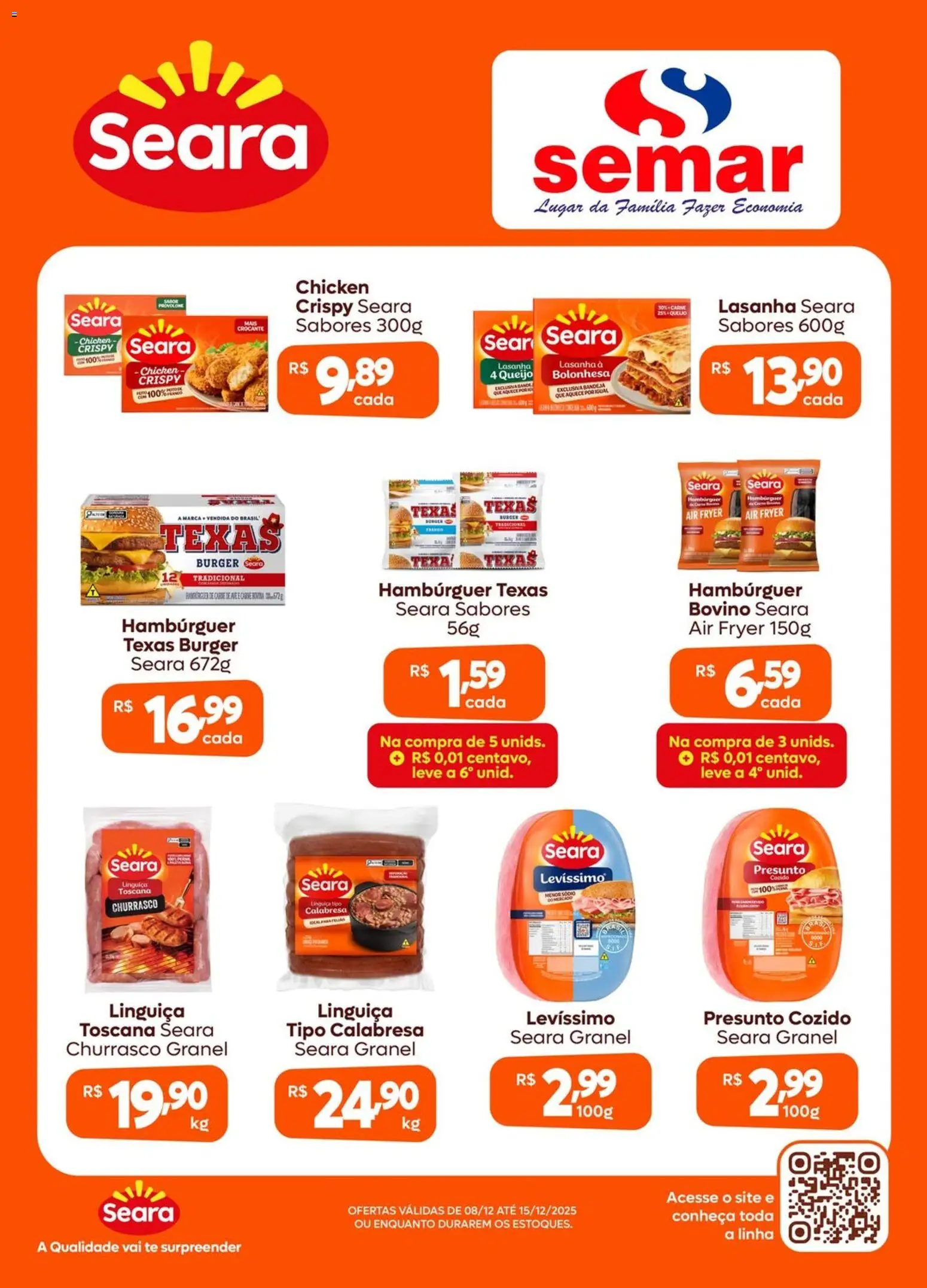 Semar Supermercado Folheto - válido de 08.12.2025 | Página: 1 | Produtos: Air fryer, Presunto, Hambúrguer, Bandeja