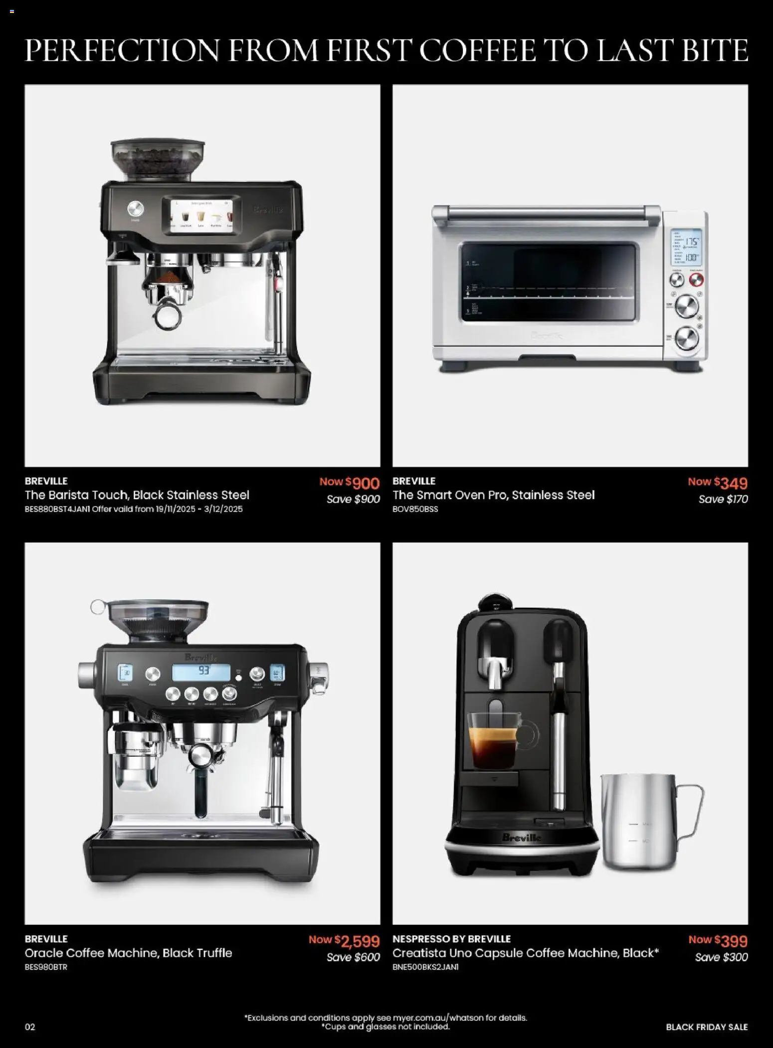 Myer catalogue - valid from 17.11.2025 | Page: 2 | Products: Coffee, Glasses, Oven