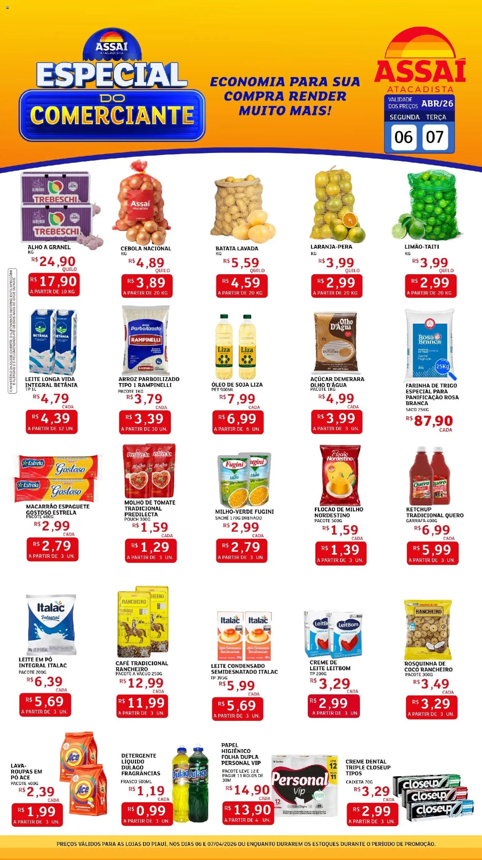 Assaí Atacadista Folheto - válido de 07.04.2026 | Página: 1 | Produtos: Coco, Óleo, Creme, Soja