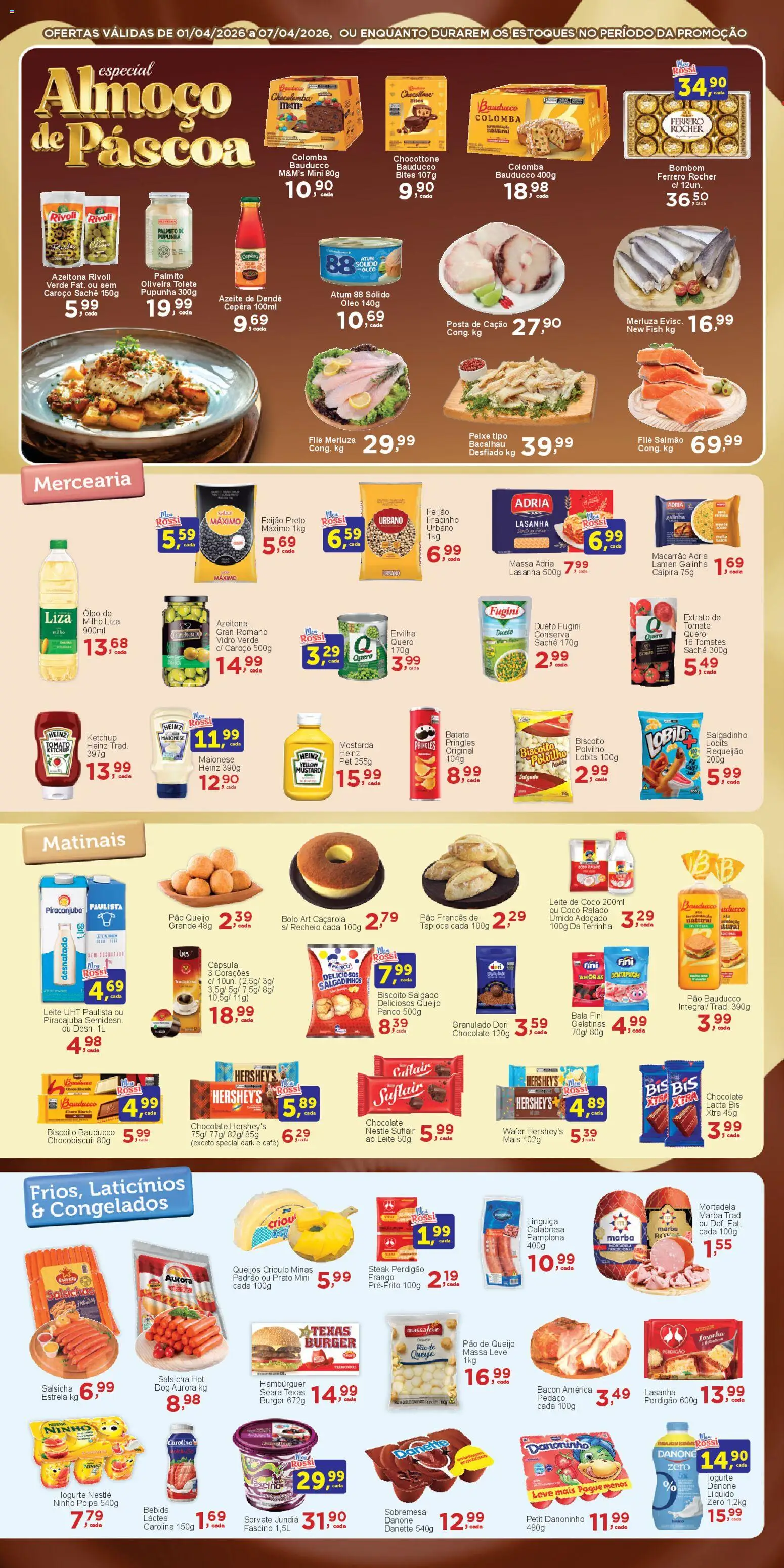 Rossi Supermercados Folheto - válido de 01.04.2026 | Página: 2 | Produtos: Chocolate, Tomates, Sorvete, Bebida