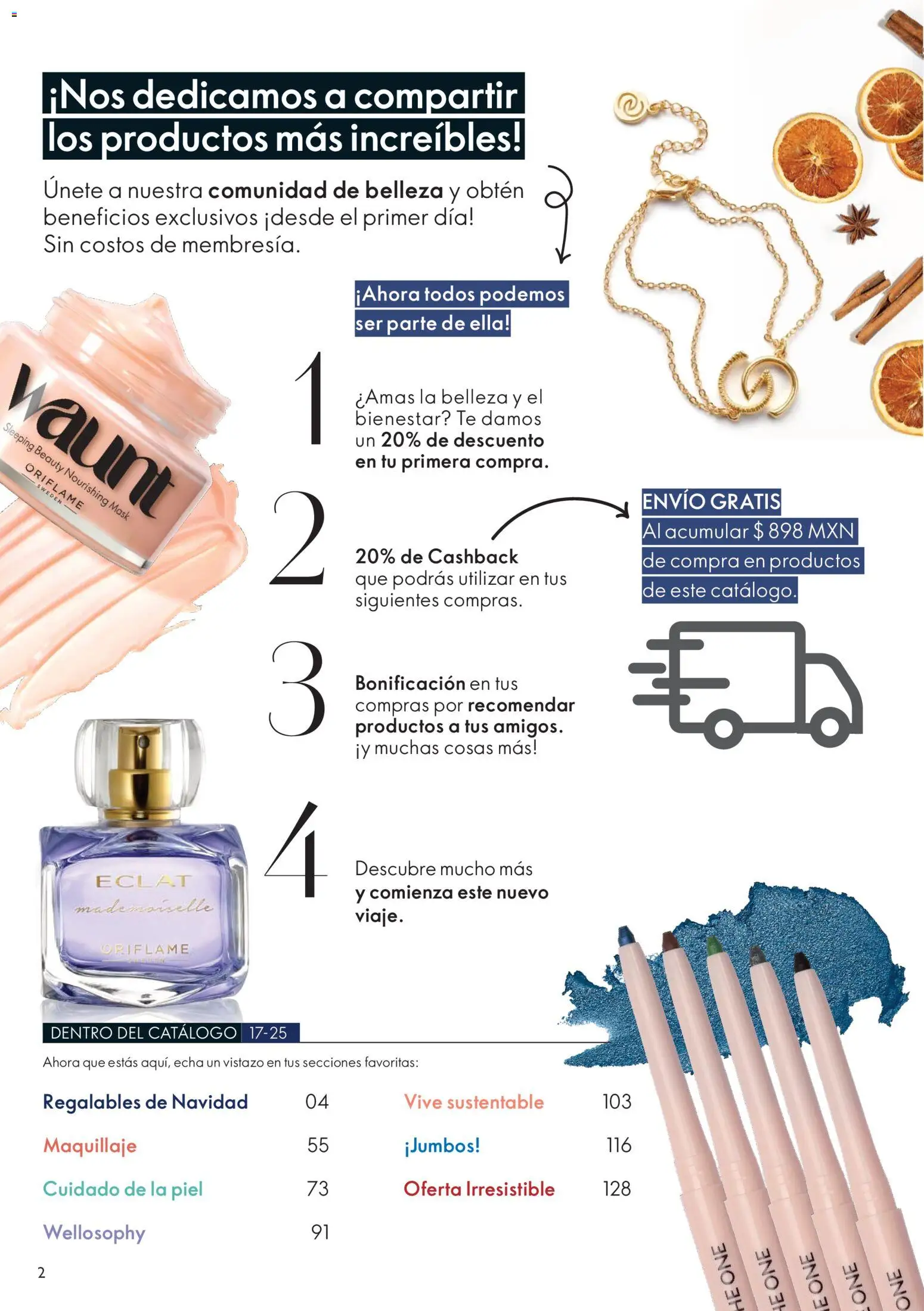 Nuevas ofertas de Oriflame válidas en toda la República Mexicana desde el 06.12.2025. ¡Encuentra las mejores ofertas en Oriflame campaña 12 2025! | Página: 2 | Productos: Té, Maquillaje