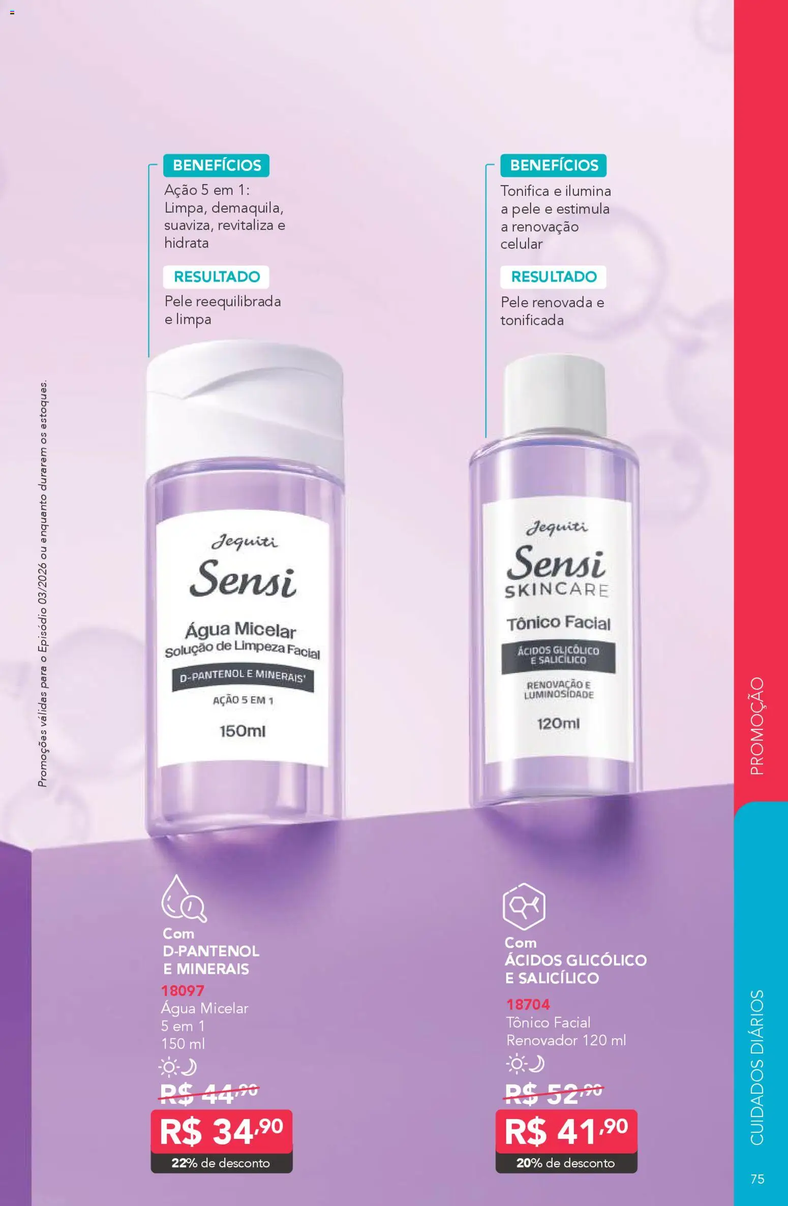 Jequiti Folheto - válido de 20.02.2026 | Página: 75 | Produtos: Tônico, Celular, Água micelar