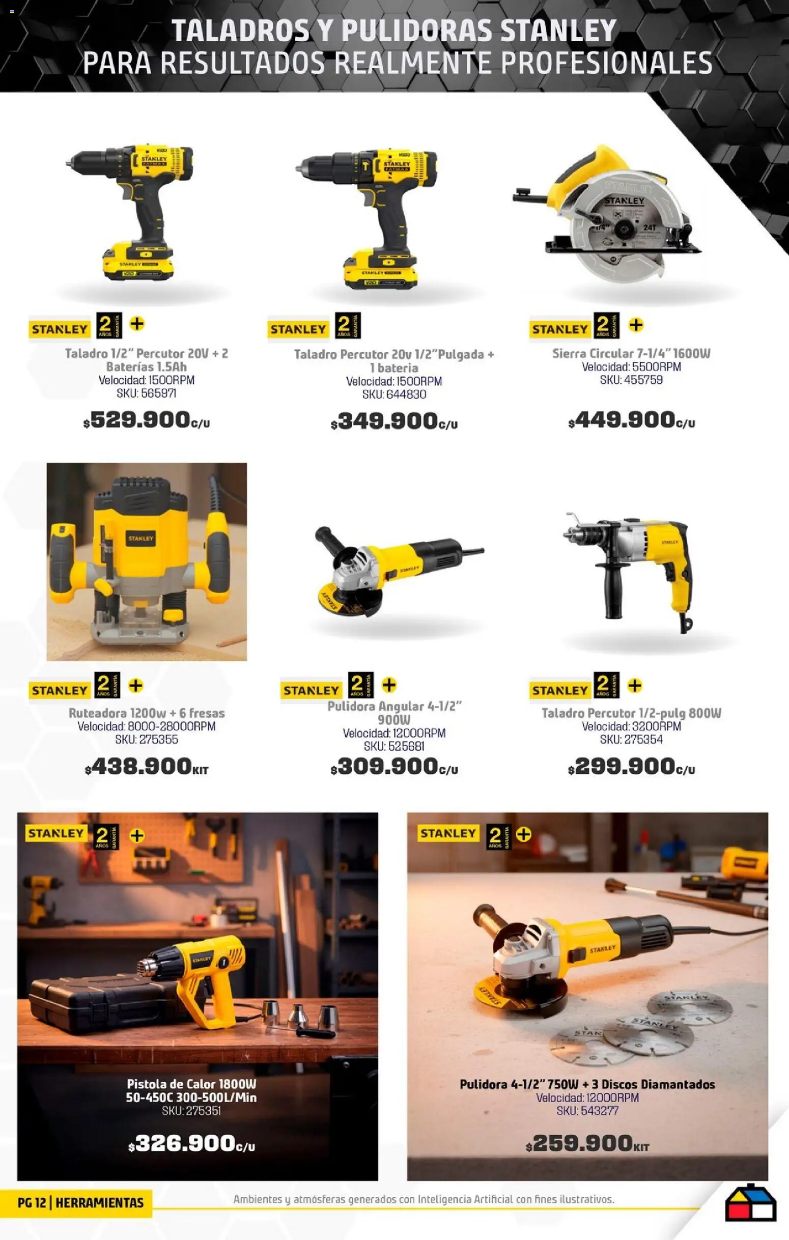 Homecenter revista - valida desde el 11.11.2025 | Página: 12 | Productos: Fresas, Sierra, Taladro, Batería