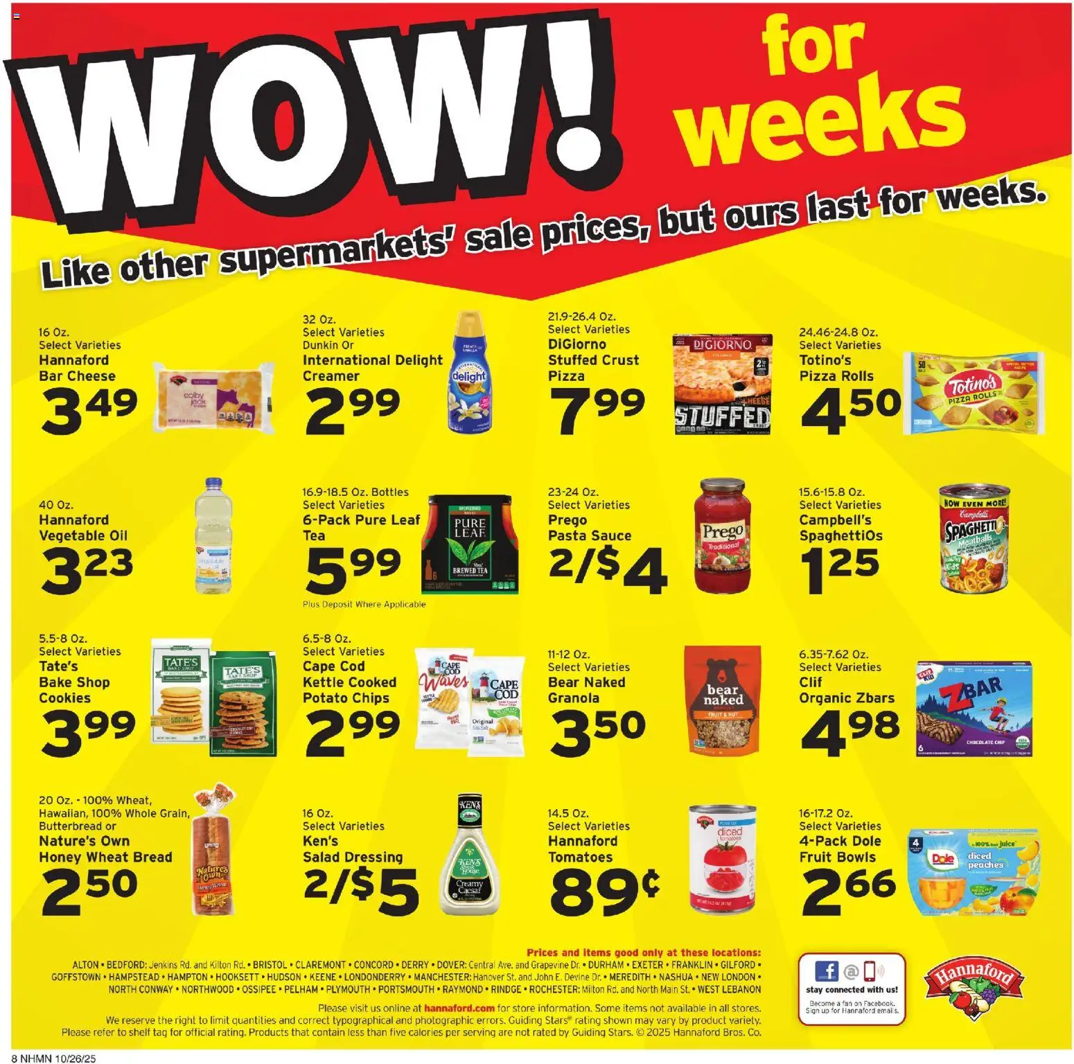 Hannaford Weekly Ad - valid from 26.10.2025 | Page: 14 | Products: Bread, Chocolate, Pasta, Kettle