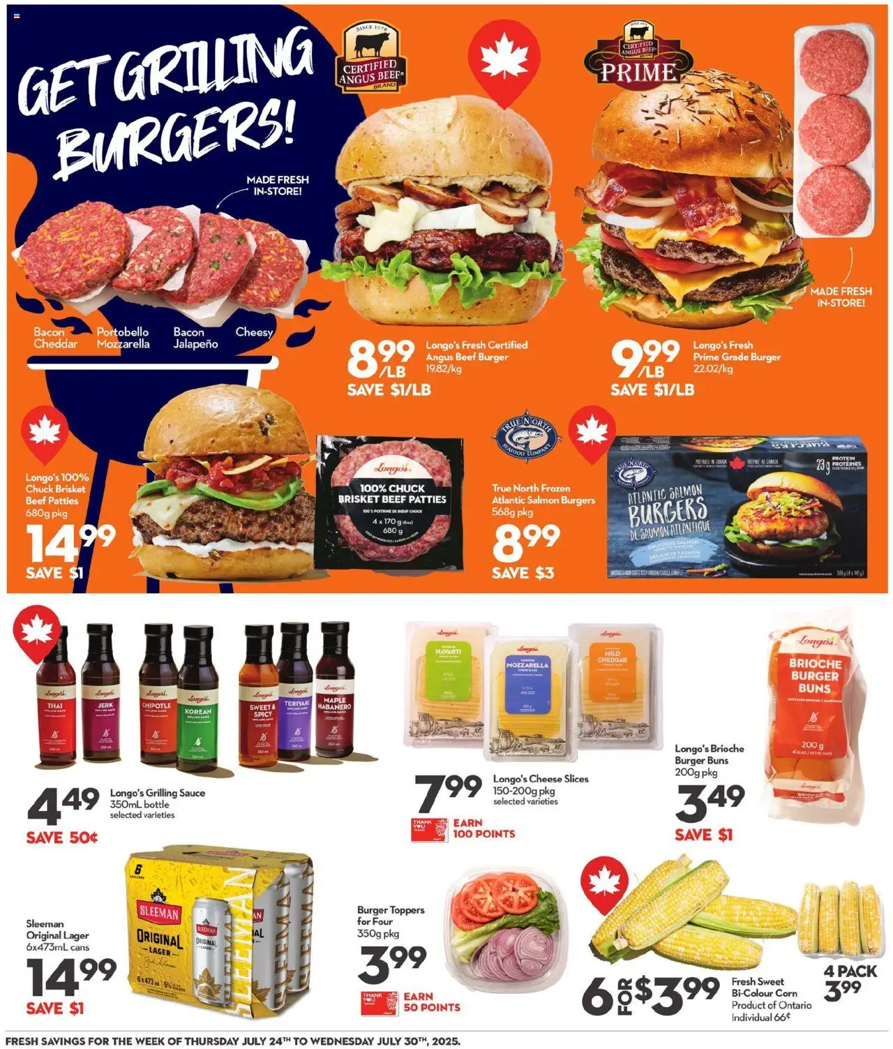 Longo's flyer valid from 24.07.2025 | Page: 8 | Products: Beef, Cheese