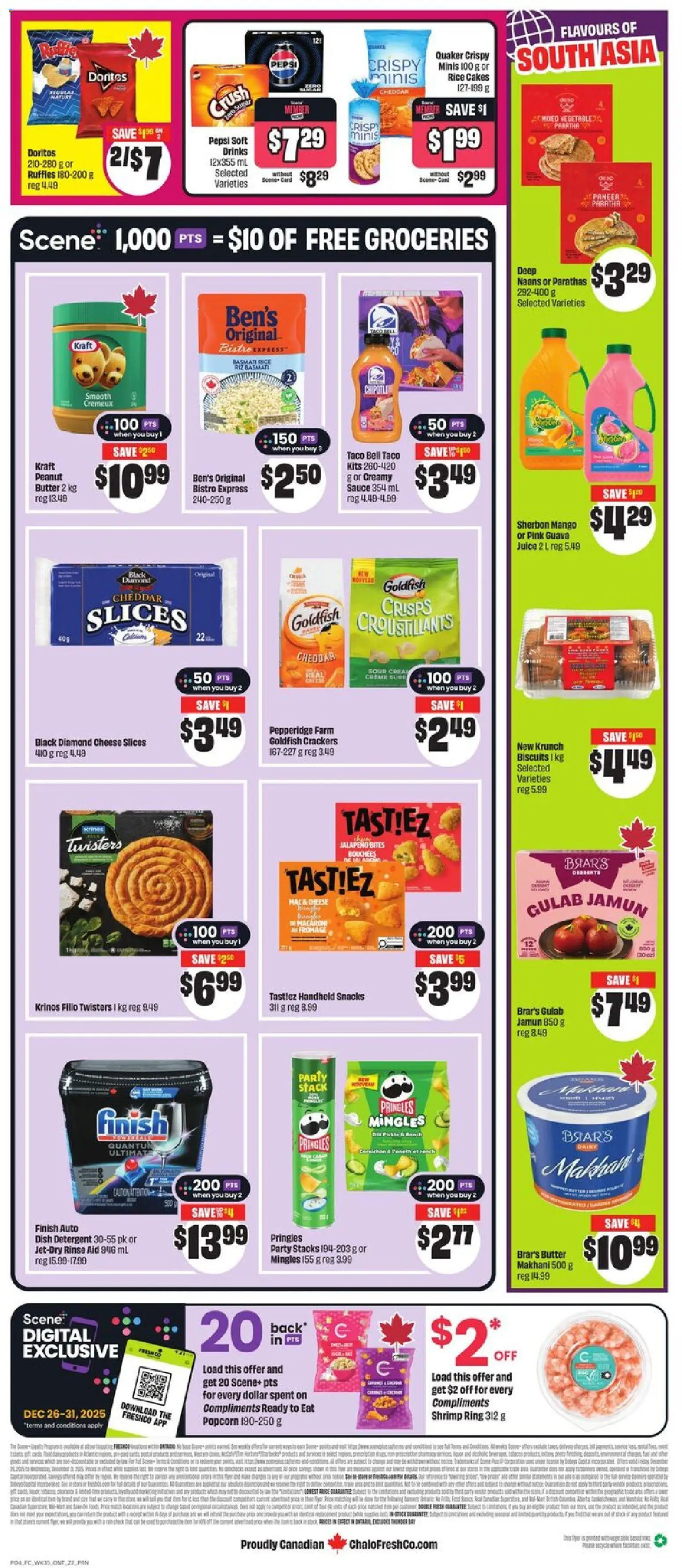 FreshCo flyer valid from 26.12.2025 | Page: 2 | Products: Rice, Cream, Butter, Juice