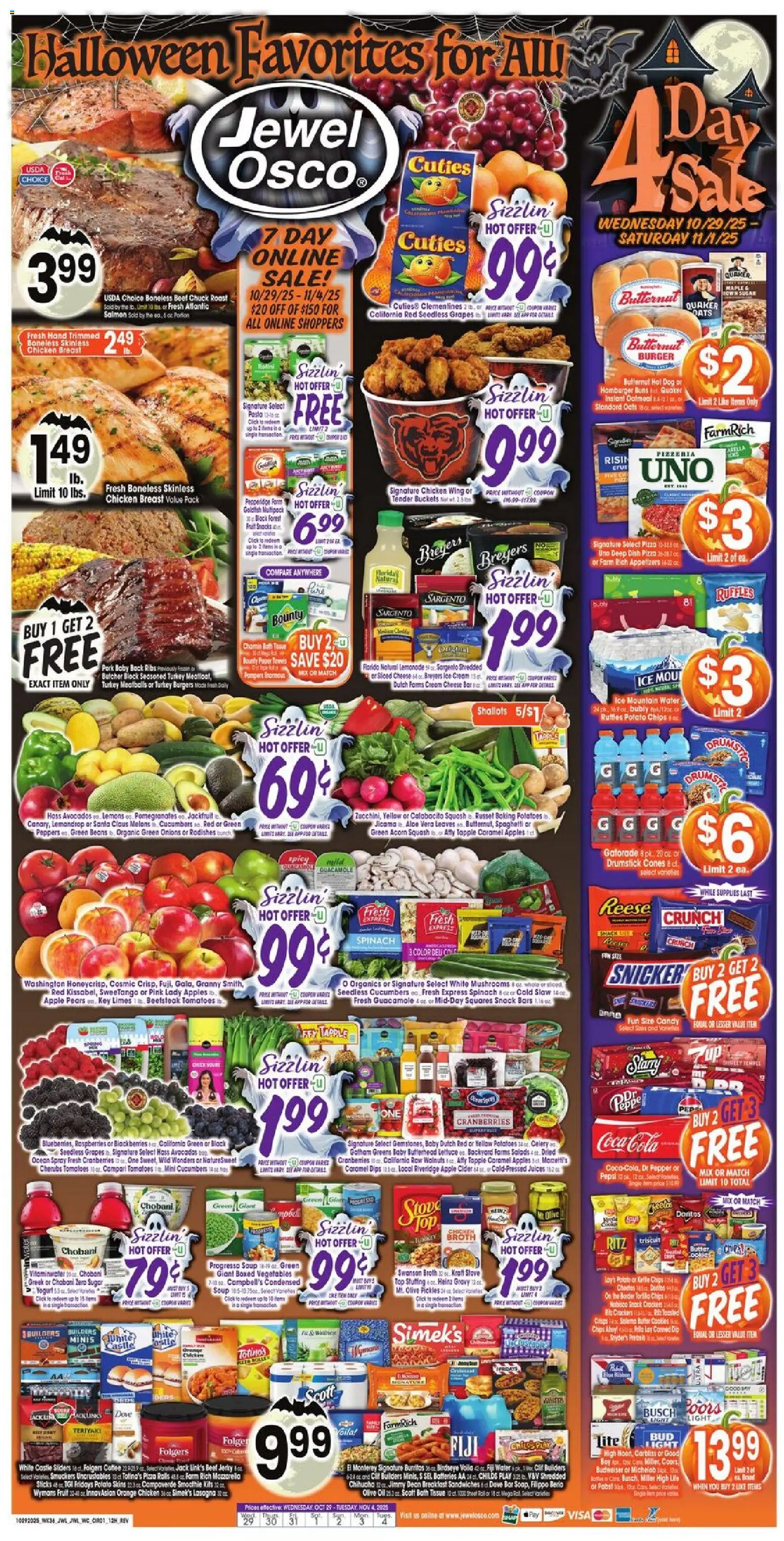 Jewel Osco Weekly Ad - valid from 29.10.2025 | Page: 1 | Products: Berries, Peppers, Pork, Greens
