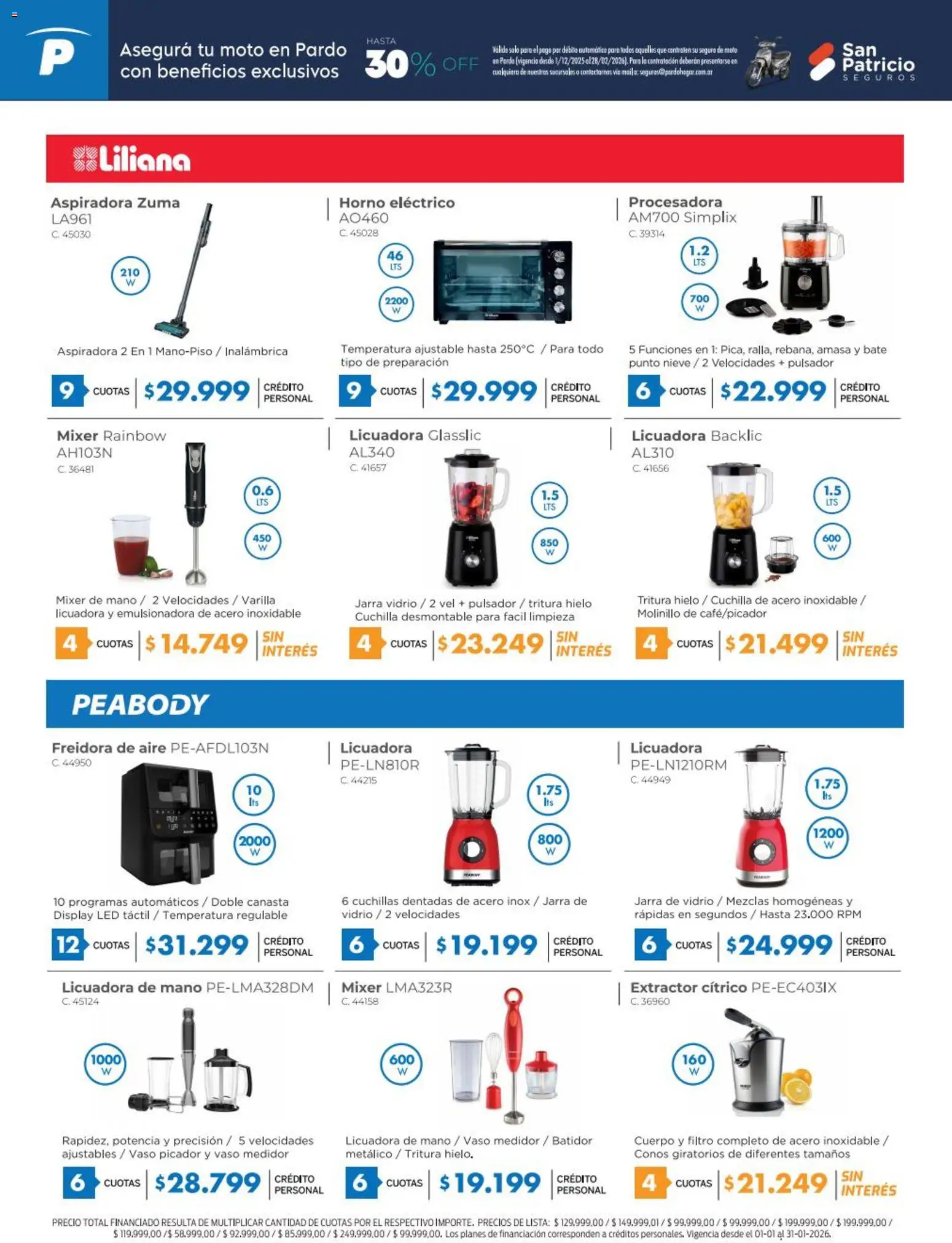 Pardo catálogo │ válido desde el 06.01.2026 | Página: 16 | Productos: Aspiradora, Freidora, Procesadora, Vaso medidor