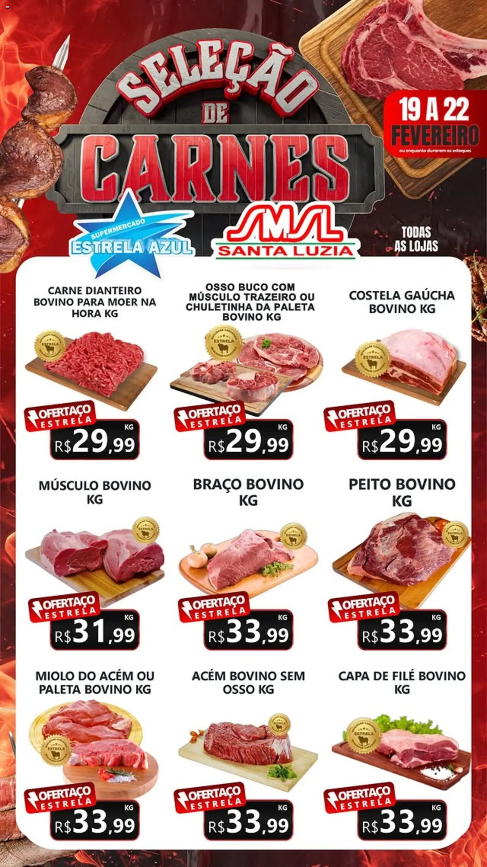 Estrela Azul Folheto - válido de 19.02.2026 | Página: 1 | Produtos: Acém, Carne