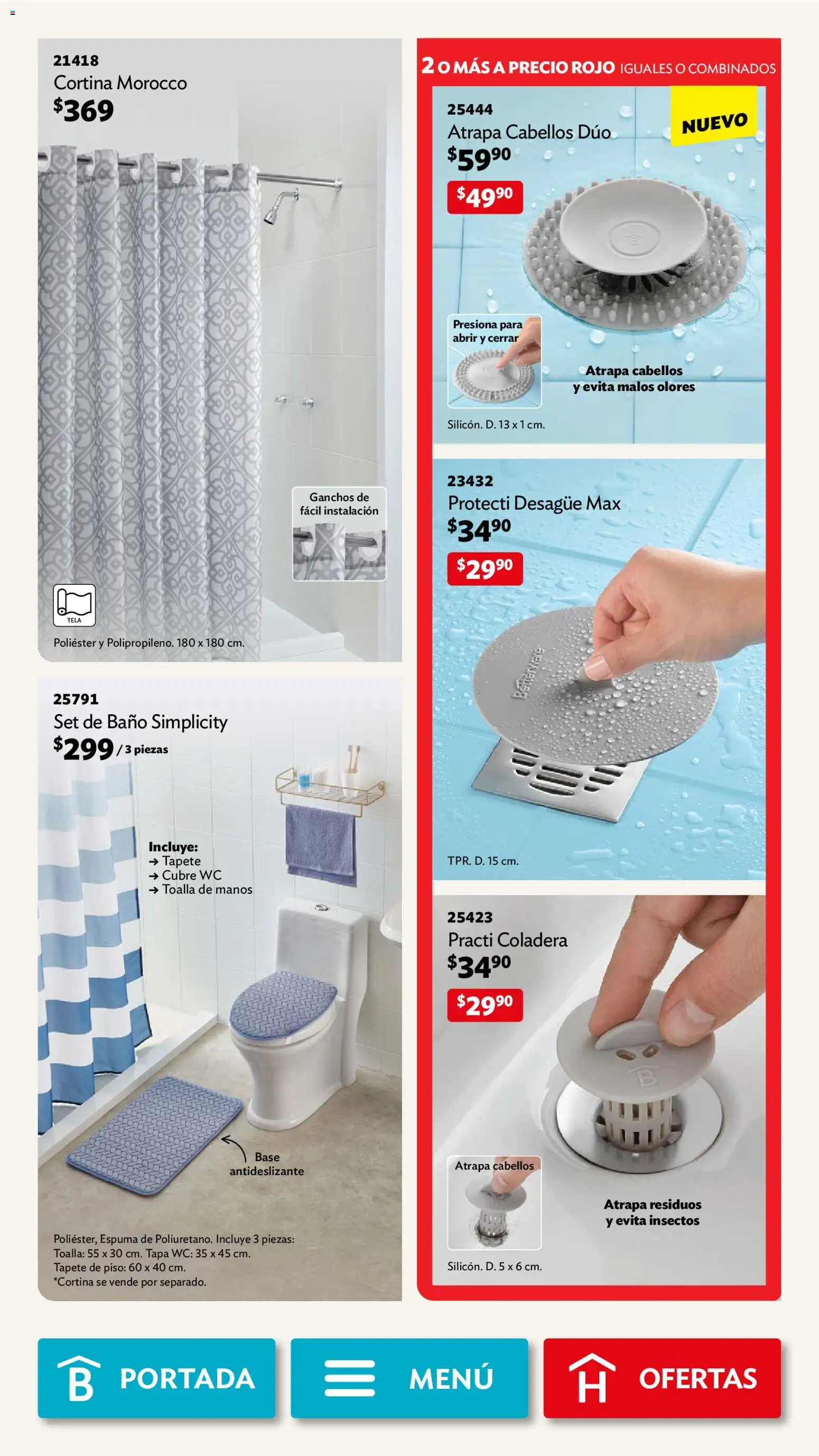 Nuevas ofertas de Betterware válidas en toda la República Mexicana desde el 05.01.2026. ¡Encuentra las mejores ofertas en Betterware campaña 1 2026! | Página: 89 | Productos: Wc, Toalla, Baño, Tapete