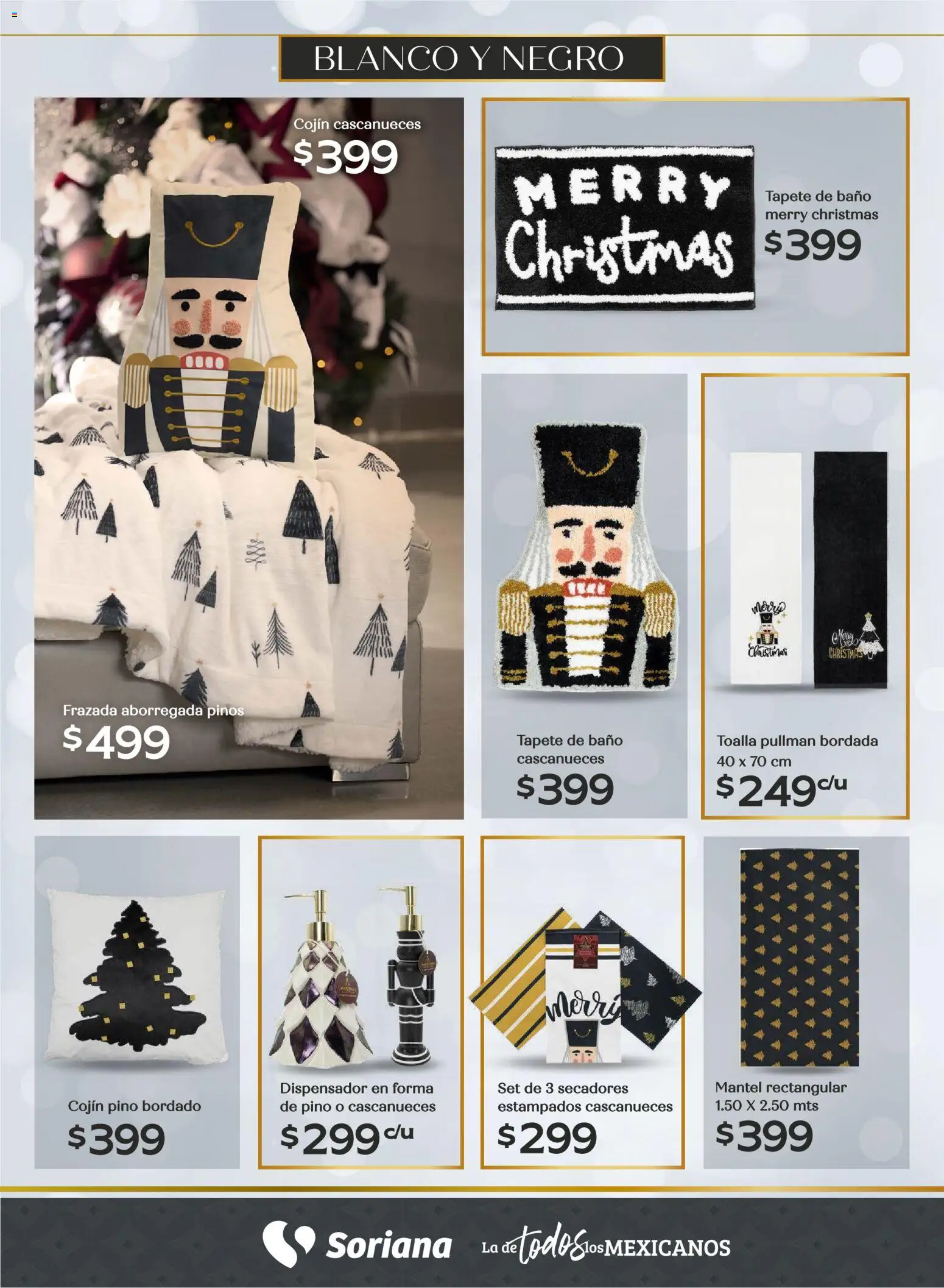 Nuevas ofertas de Soriana válidas en toda la República Mexicana desde el 25.09.2025. ¡Encuentra las mejores ofertas en Soriana - Decoración Navideña Súper Nacional! | Página: 27 | Productos: Mantel, Toalla, Baño, Tapete