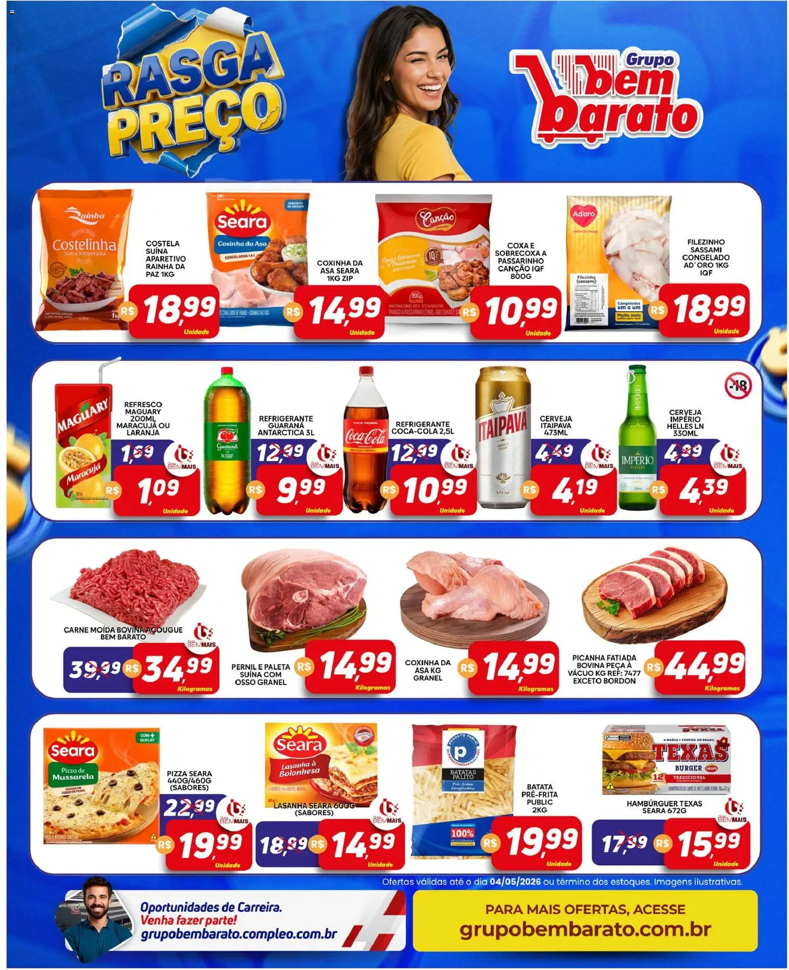 Supermercado Bem Barato Folheto - válido de 28.04.2026 | Página: 2 | Produtos: Guaraná, Cerveja, Lasanha, Mussarela