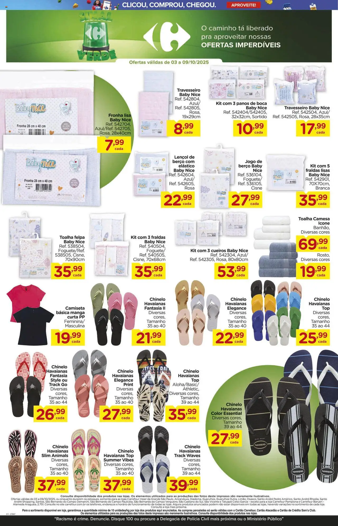 Carrefour Folheto - válido de 03.10.2025 | Página: 23 | Produtos: Travesseiro, Fantasia, Lençol, Fraldas