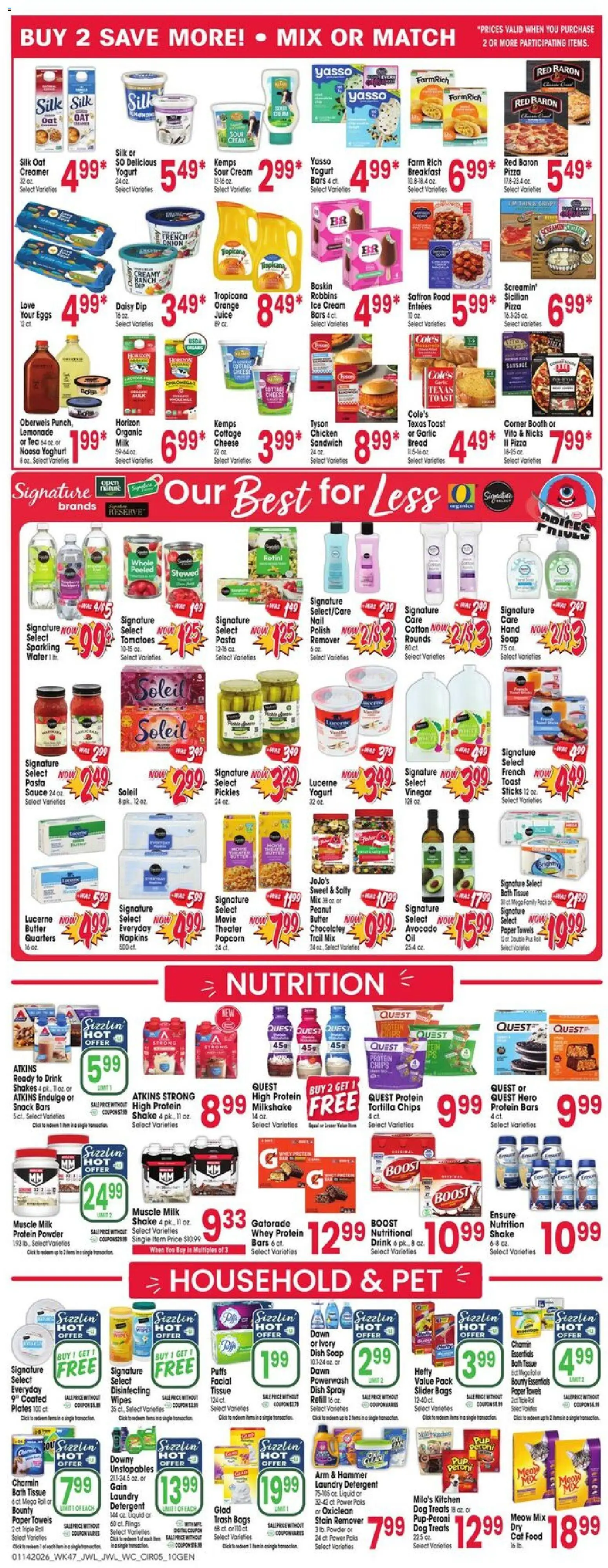 Jewel Osco Weekly Ad - IA - valid from 14.01.2026 | Page: 5 | Products: Powder, Bread, Sour cream, Water