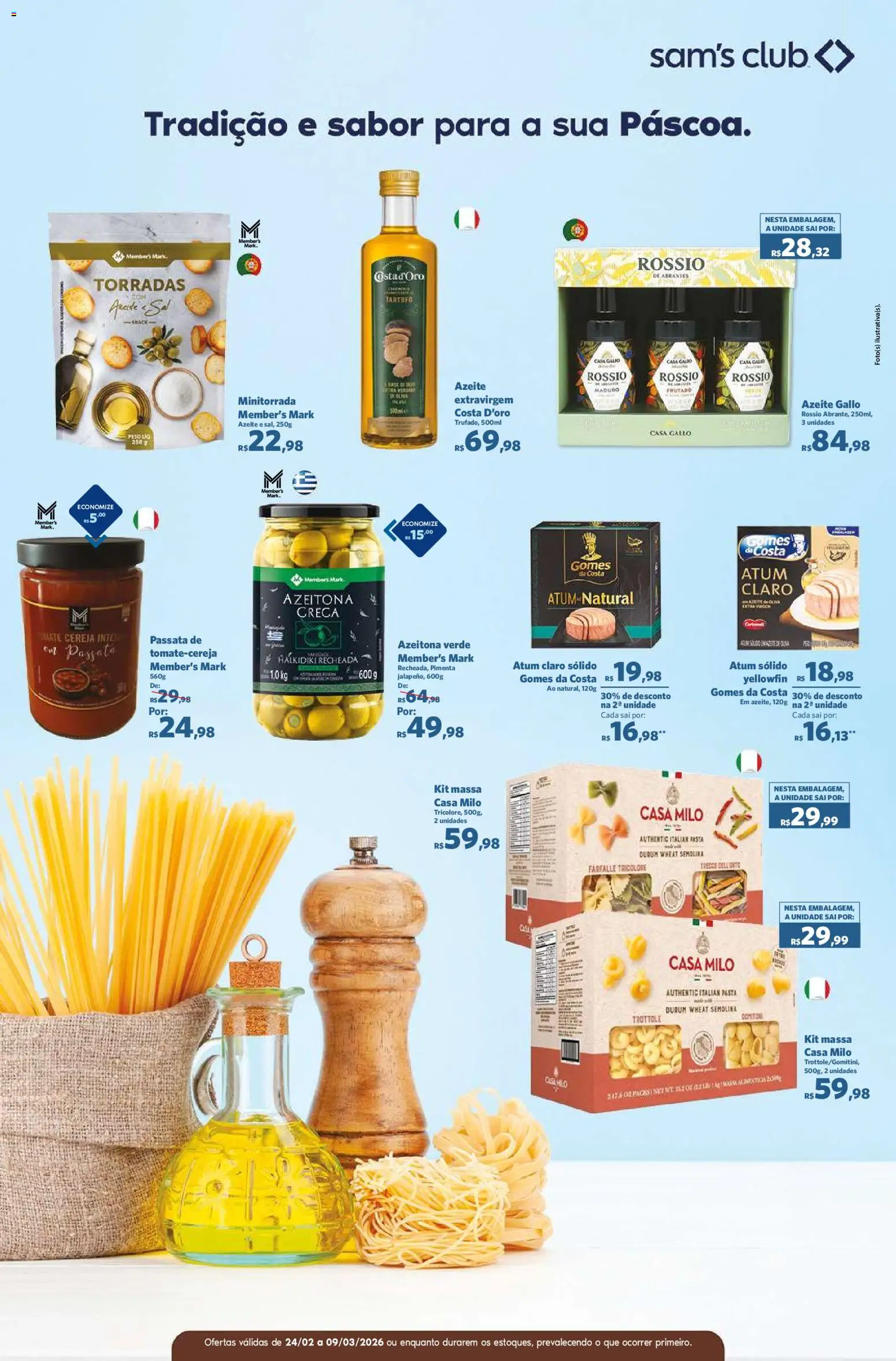 Sam's Club Folheto - válido de 24.02.2026 | Página: 5 | Produtos: Cereja, Pasta, Azeite, Atum